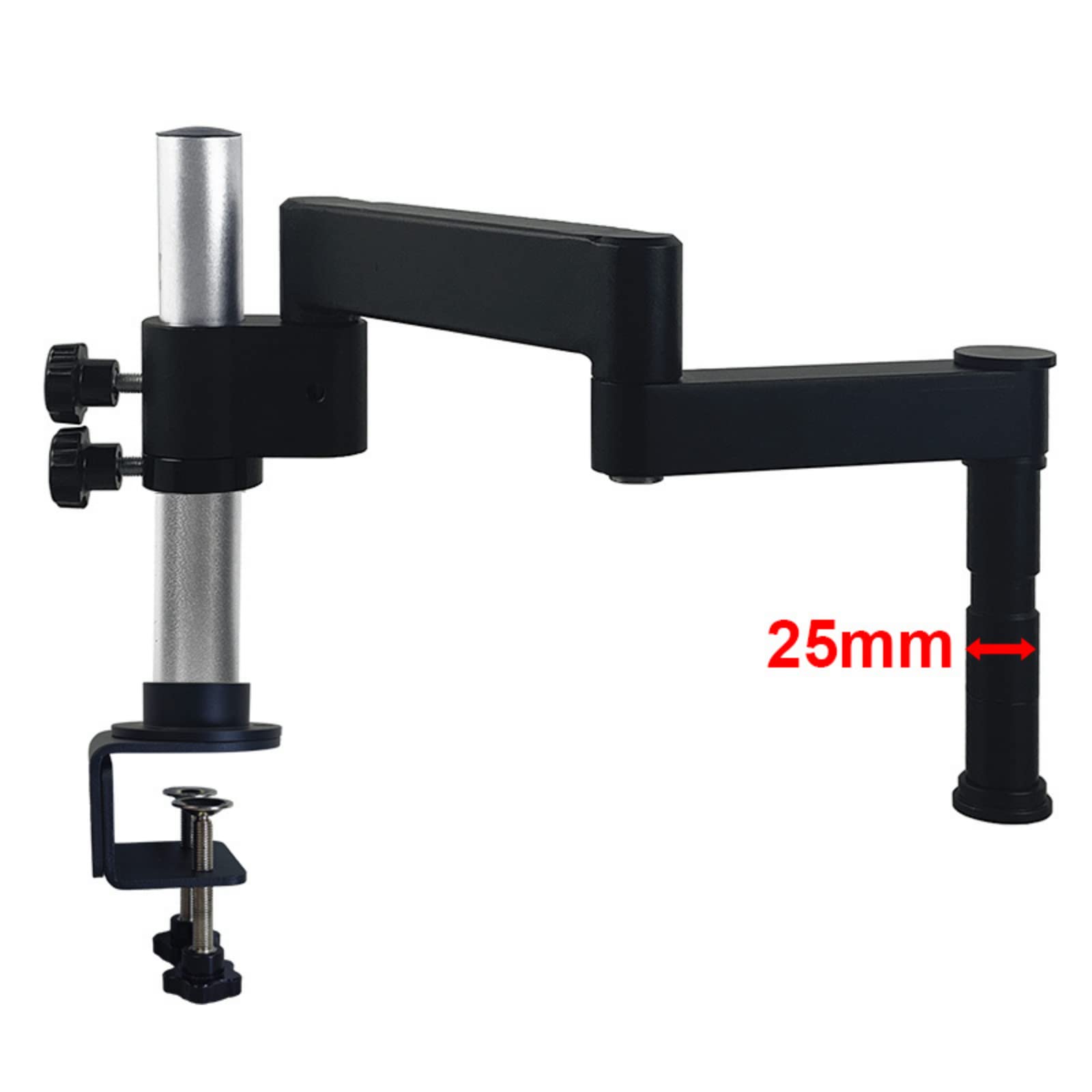 360° Rotatable Articulating Arm Microscope Stand with Universal Clamp (25mm) - Compatible with Stereo/Trinocular Microscopes, HDMI Cameras, Phones & Soldering Tools | Ideal for Lab Research, Electronics Repair & Micro Photography