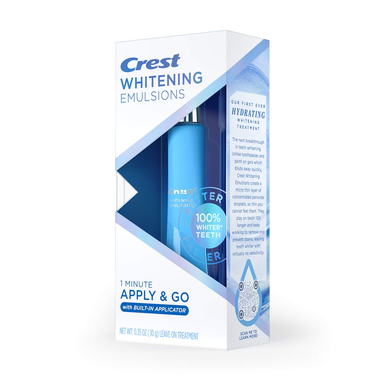 Crest Whitening Emulsions On-the-Go Teeth Whitening Gel Pen - 0.35 Oz (10g) for Fresh Breath & Stain Removal - Perfect for Travel, Work & Daily Use