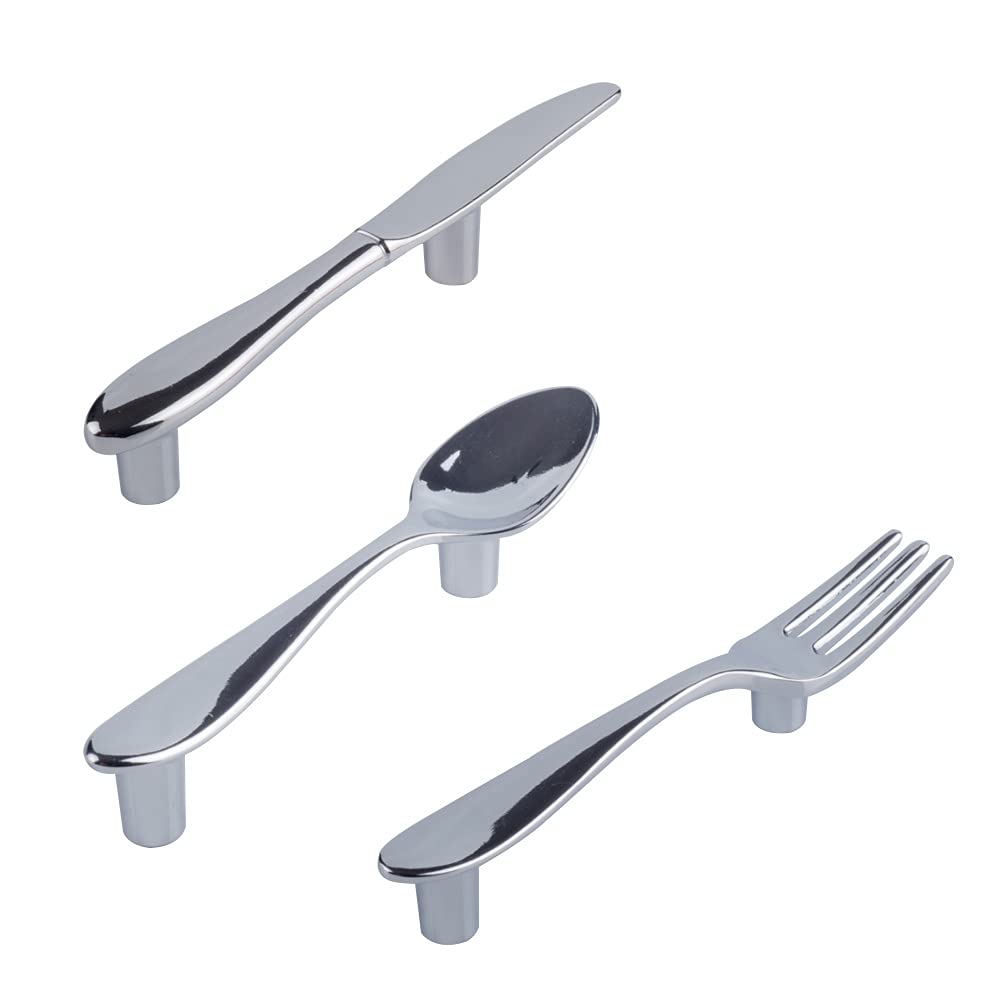 Silver Kitchen Cabinet Handles - 3-Pack for Drawers & Cupboards | Home Decor