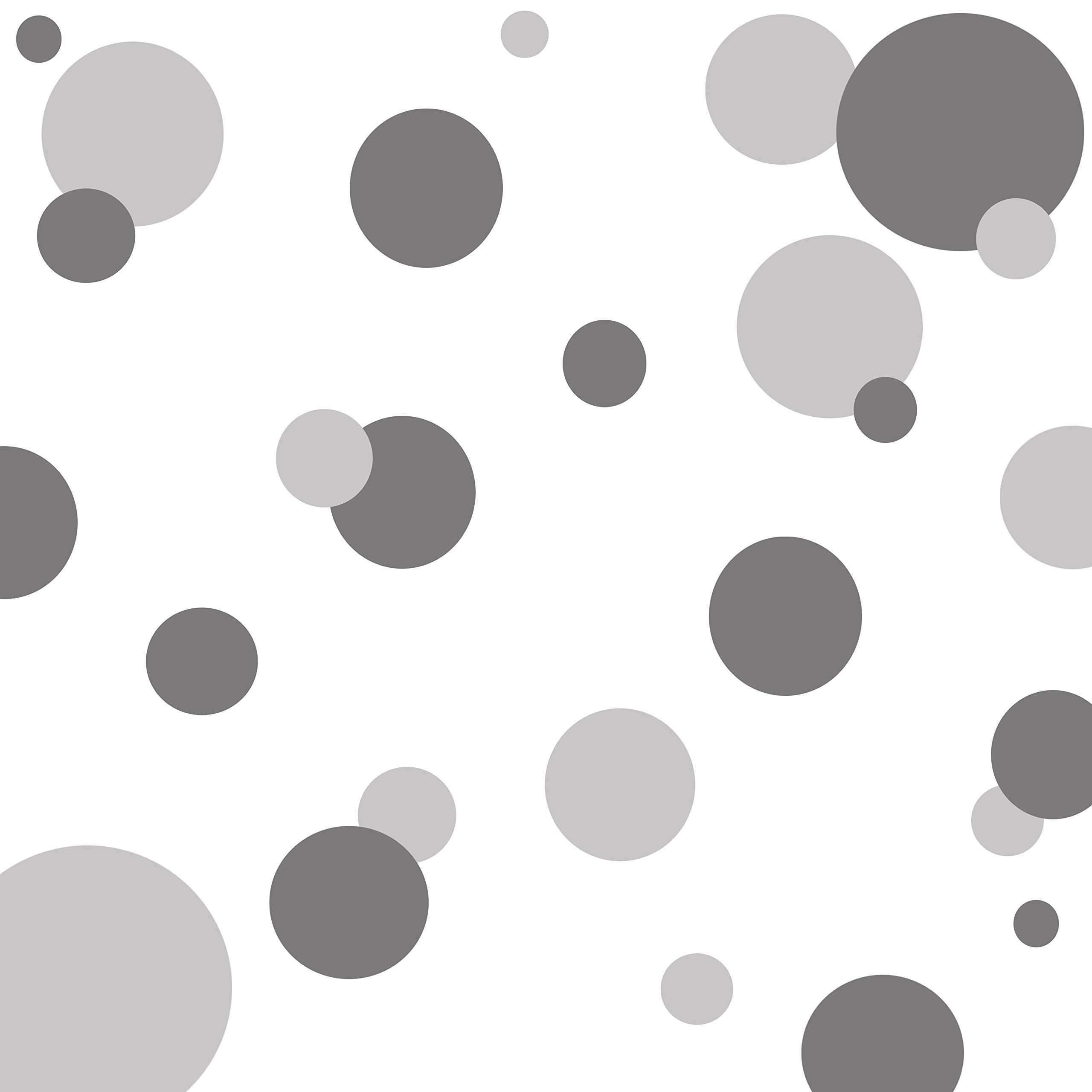 Polka Dot Wall Decals for Girls Room - Peel and Stick Wall Decor Stickers in Dark & Light Grey - Nursery, Bedroom, Kids Room Wall Art Decorations for Home & Dorm