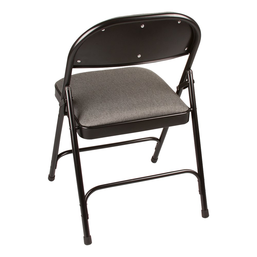 Norwood Commercial Folding Chair 6600 Series - Gray Fabric Upholstered Seat & Back - Set of 4 Stackable Chairs for Events, Weddings, Banquets & Office Meetings - NOR-SRO593-FBK-SO