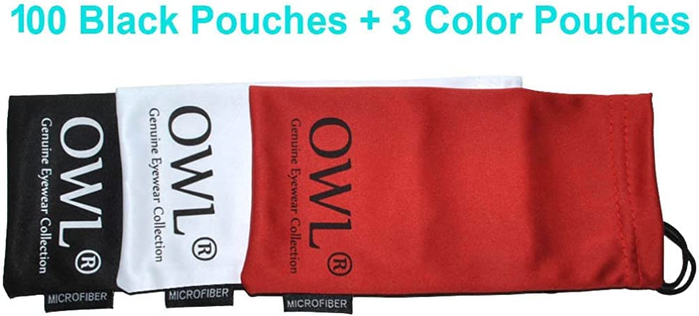 Premium Microfiber Glasses Cleaning Pouch - Soft Protective Case for Eyeglasses & Sunglasses (Black, Bulk Pack) - Perfect for Travel, Office & Daily Storage