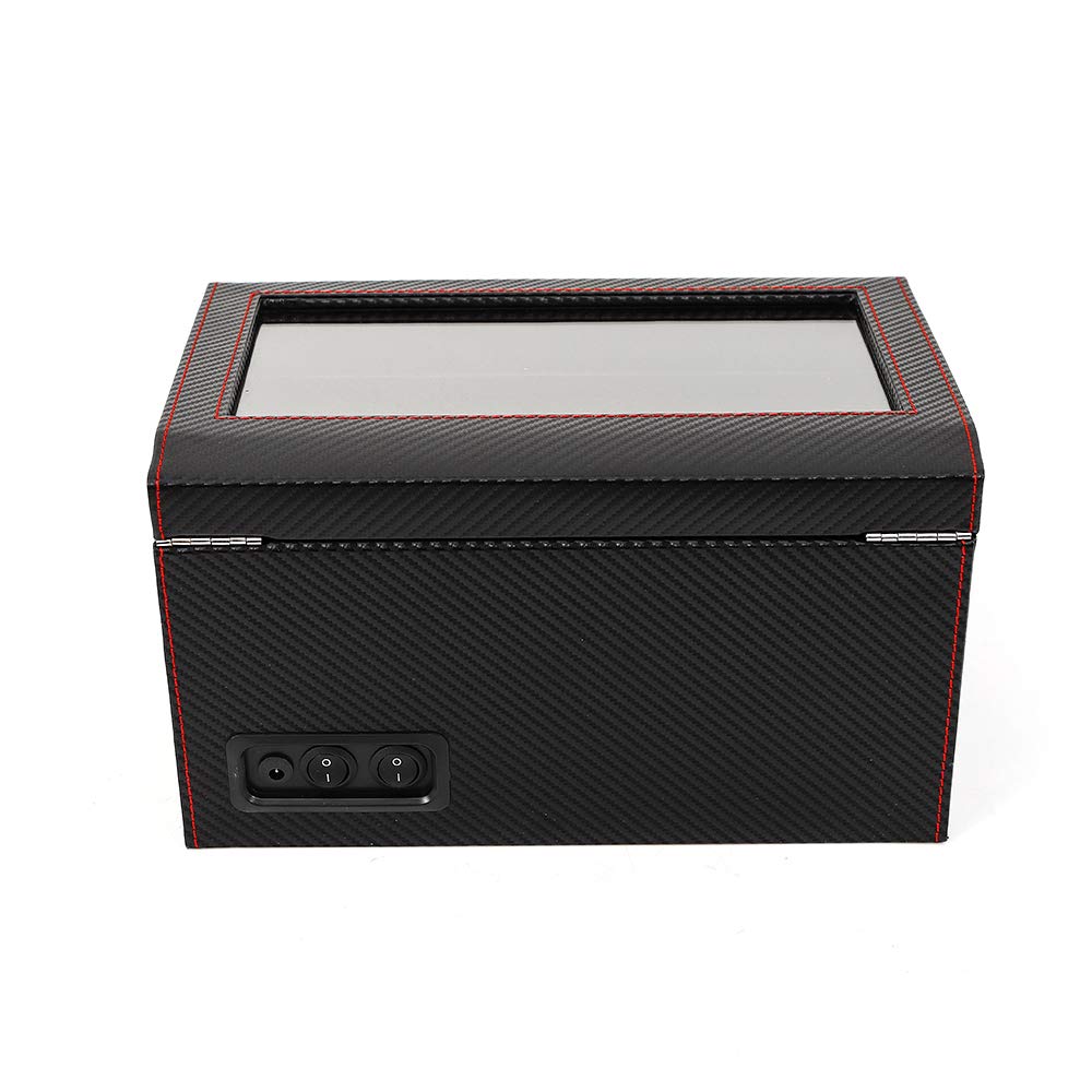 Premium Automatic Watch Winder Display Case - 4+6 Watch Capacity with Silent Rotation, Genuine Leather & Wood Construction - Perfect for Watch Collectors & Luxury Storage (Black) | Ideal for Home Display, Office Decor & Watch Collection Preservation