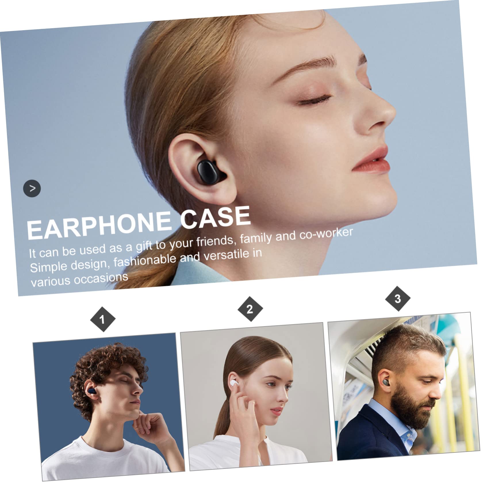 OSALADI 4-Pack Decorative Earbuds Case - Portable Earphone Storage Box for AirPods Pro & Wireless Earbuds | Travel, Gym & Daily Use Organizer