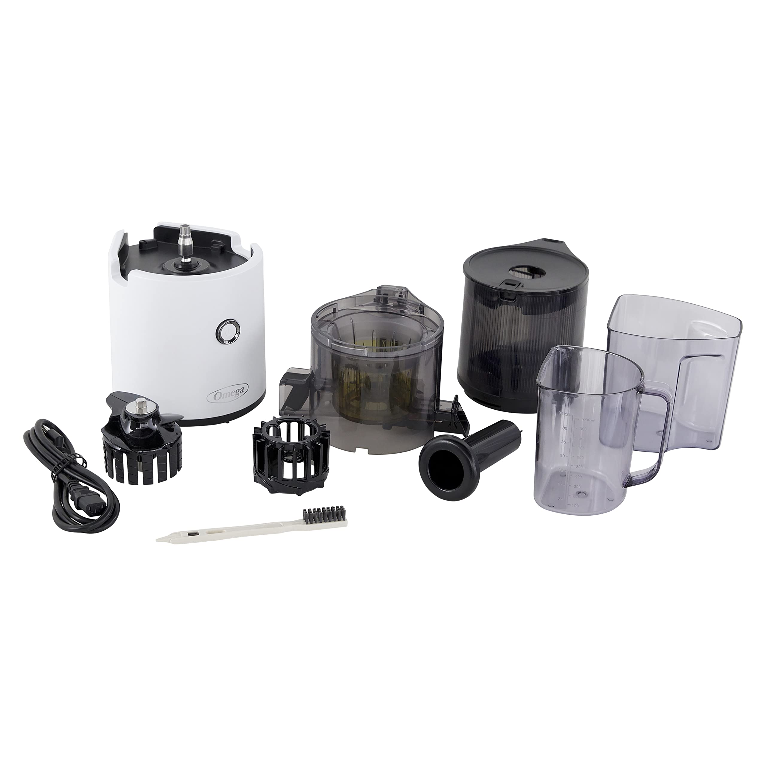 Omega Slow Masticating Juicer - Cold Press Fruit & Vegetable Juice Extractor with 68oz Large Hopper, 150W Motor, Easy Clean Design - Perfect for Healthy Juicing at Home, Gym or Office (White)