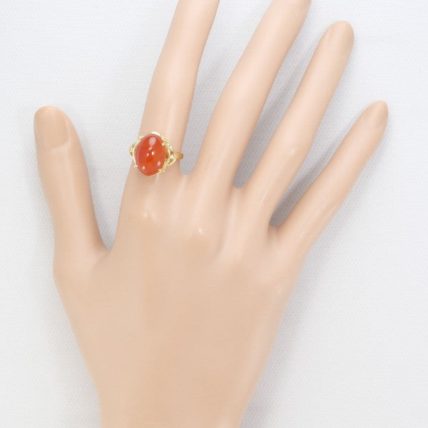 18K Yellow Gold Carnelian Ring for Women - Elegant Gemstone Jewelry for Gifts, Weddings & Special Occasions