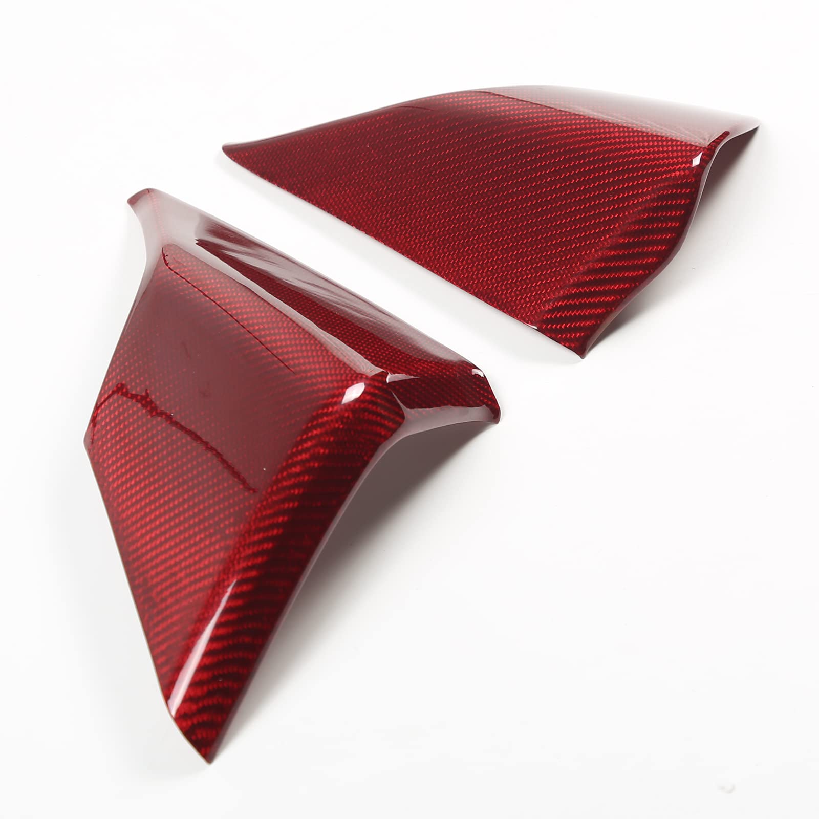 Premium Real Carbon Fiber Car Dashboard Cover for Chevrolet Corvette C8 2020-2023 - Side Instrument Hood & Center Console Trim Accessories (Red) - Enhances Interior Style & Protects Dash from Sun Damage