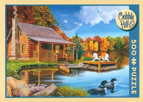 Cobble Hill Loon Lake Scenery 500-Piece Jigsaw Puzzle for Adults - Relaxing Nature Landscape Puzzle for Home Decor & Family Game Night