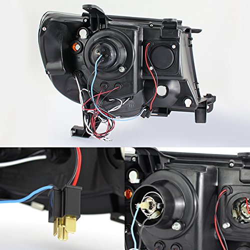 AKKON Smoke Halo Projector Headlights & LED Tail Lights Set for 2005-2011 Toyota Tacoma - Upgrade Your Truck's Style & Night Visibility (Perfect for Off-Roading, Night Driving & Custom Builds)