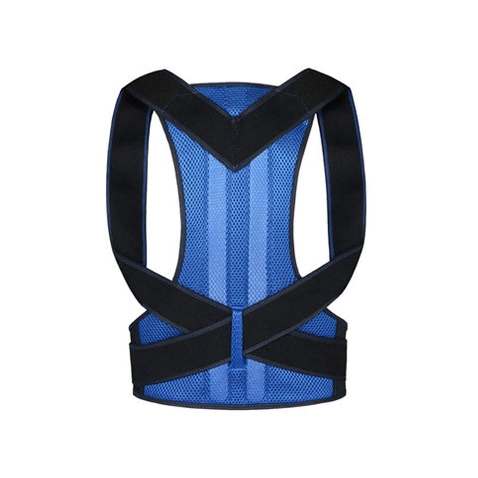 Adjustable Posture Corrector for Men & Women - Back Brace Support for Posture, Clavicle Alignment & Hunching Prevention (Blue, 3XL) - Ideal for Office Work, Gaming, Driving & Daily Comfort - Improve Sitting & Standing Posture