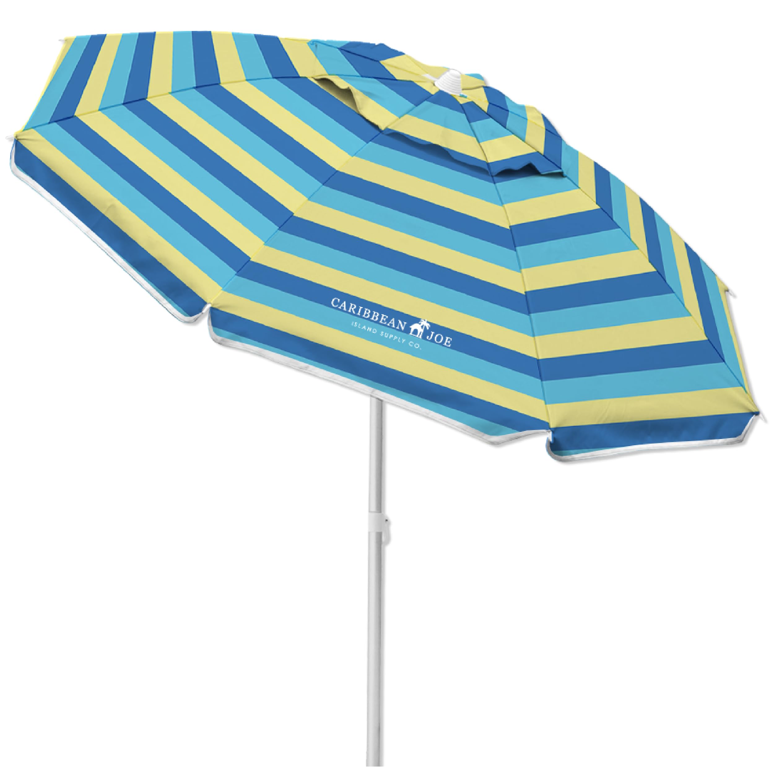 Portable Adjustable Tilt Beach Umbrella with UV Protection & Vented Canopy - 6.5 ft Wide Arc for Sun Shade - Perfect for Poolside, Backyard, Picnics & Beach Vacations