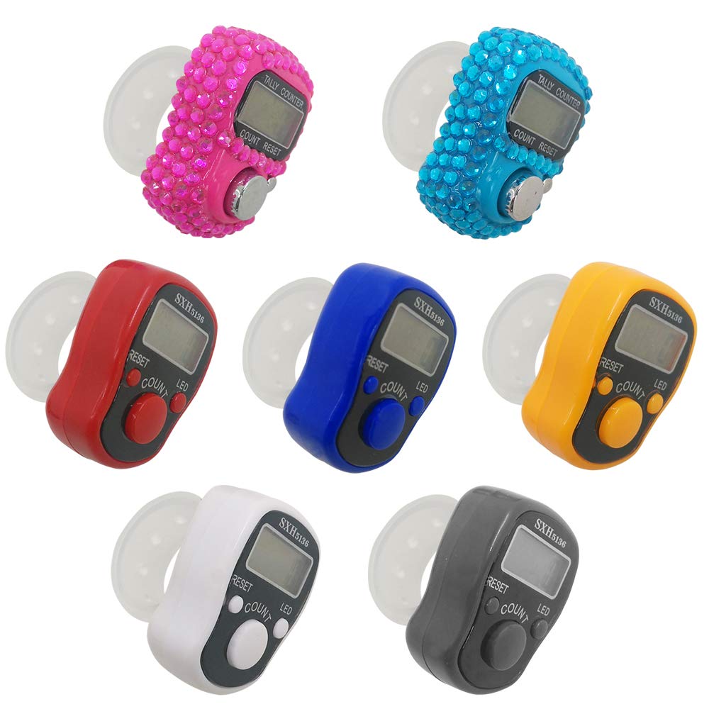 AFUNTA 7-Pack Digital LED Finger Counter for Sports & Events