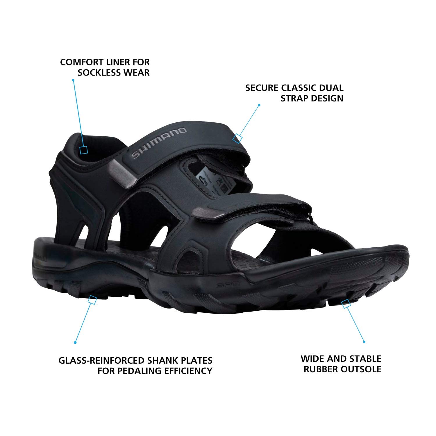 SHIMANO SH-SD501 SPD Cycling Sandals for Men & Women - Comfortable Bike Shoes for Touring, Commuting & Casual Riding - Perfect for Warm Weather Cycling Adventures