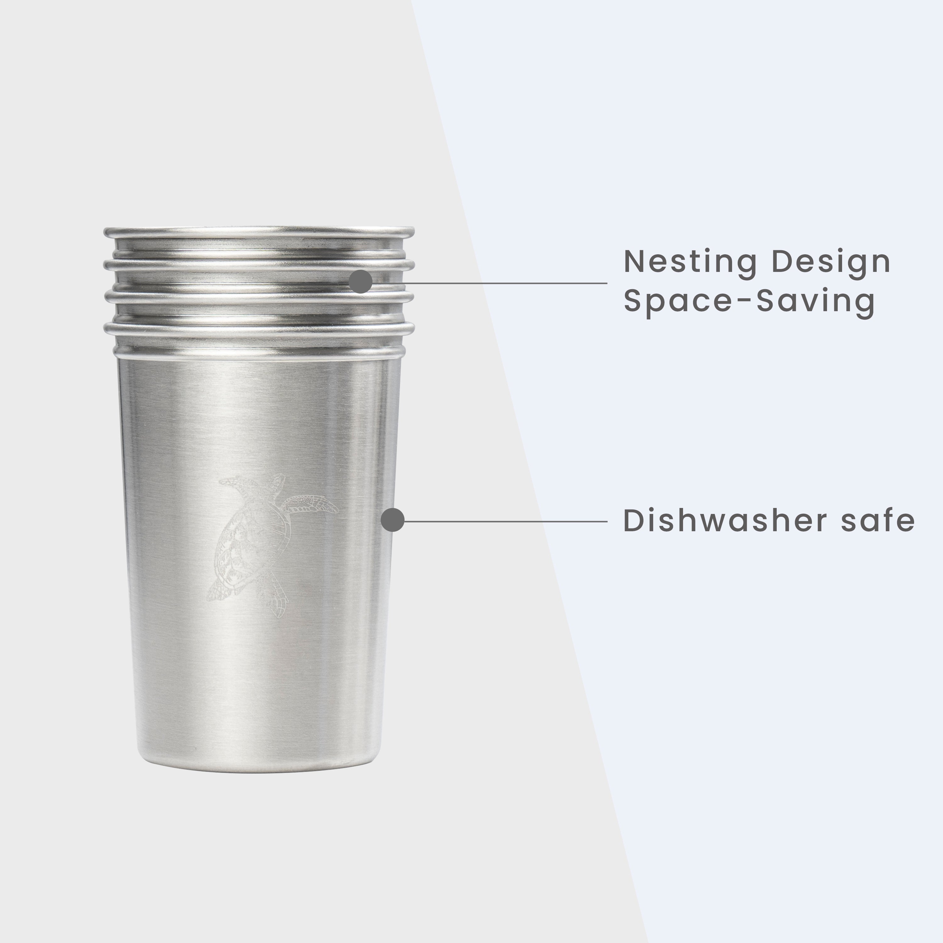 Premium Stainless Steel Camping Cup Set with Hook - 3-Piece Nesting Design, Lightweight & Durable, Perfect for Backpacking, Hiking, and Outdoor Adventures (Blue)