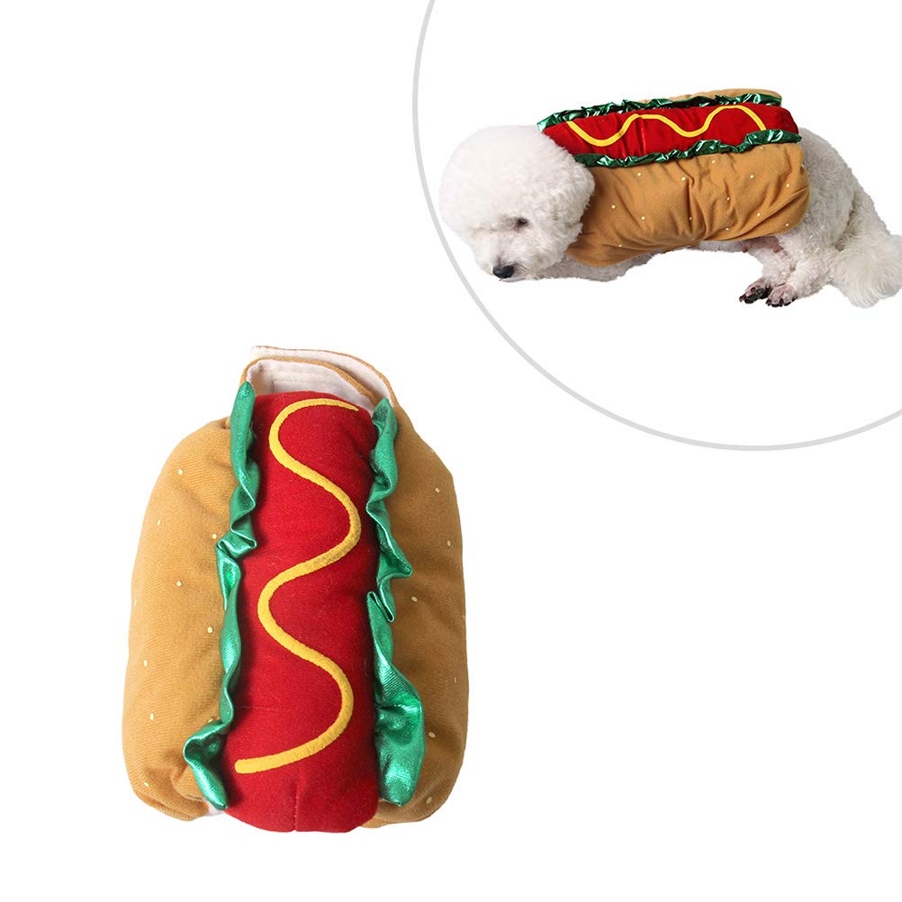 Funny Hot Dog Costume for Small Dogs - XS Pet Halloween & Christmas Dress Up Outfit for Cosplay Parties | Perfect for Halloween, Christmas, and Pet Costume Contests