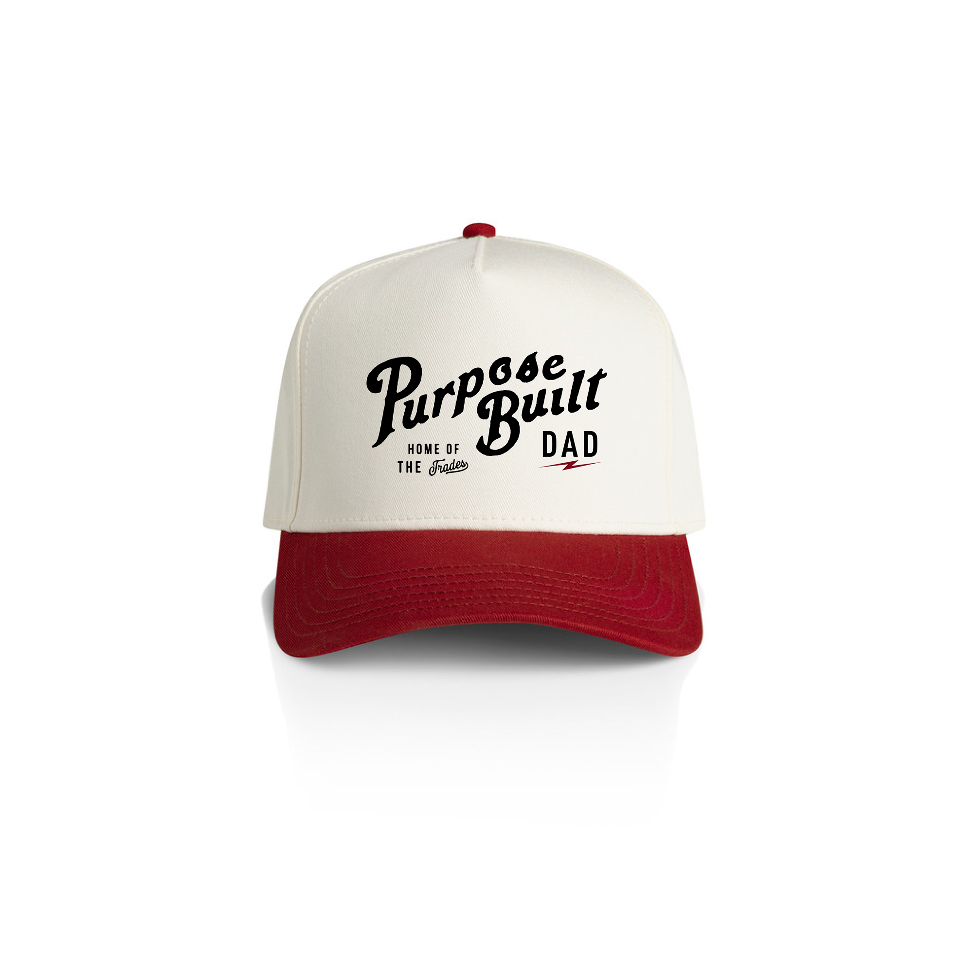 Two-Tone Dad Hat - Natural & Red | Stylish & Comfortable Baseball Cap for Men | Perfect for Outdoor Activities, Sports & Casual Wear