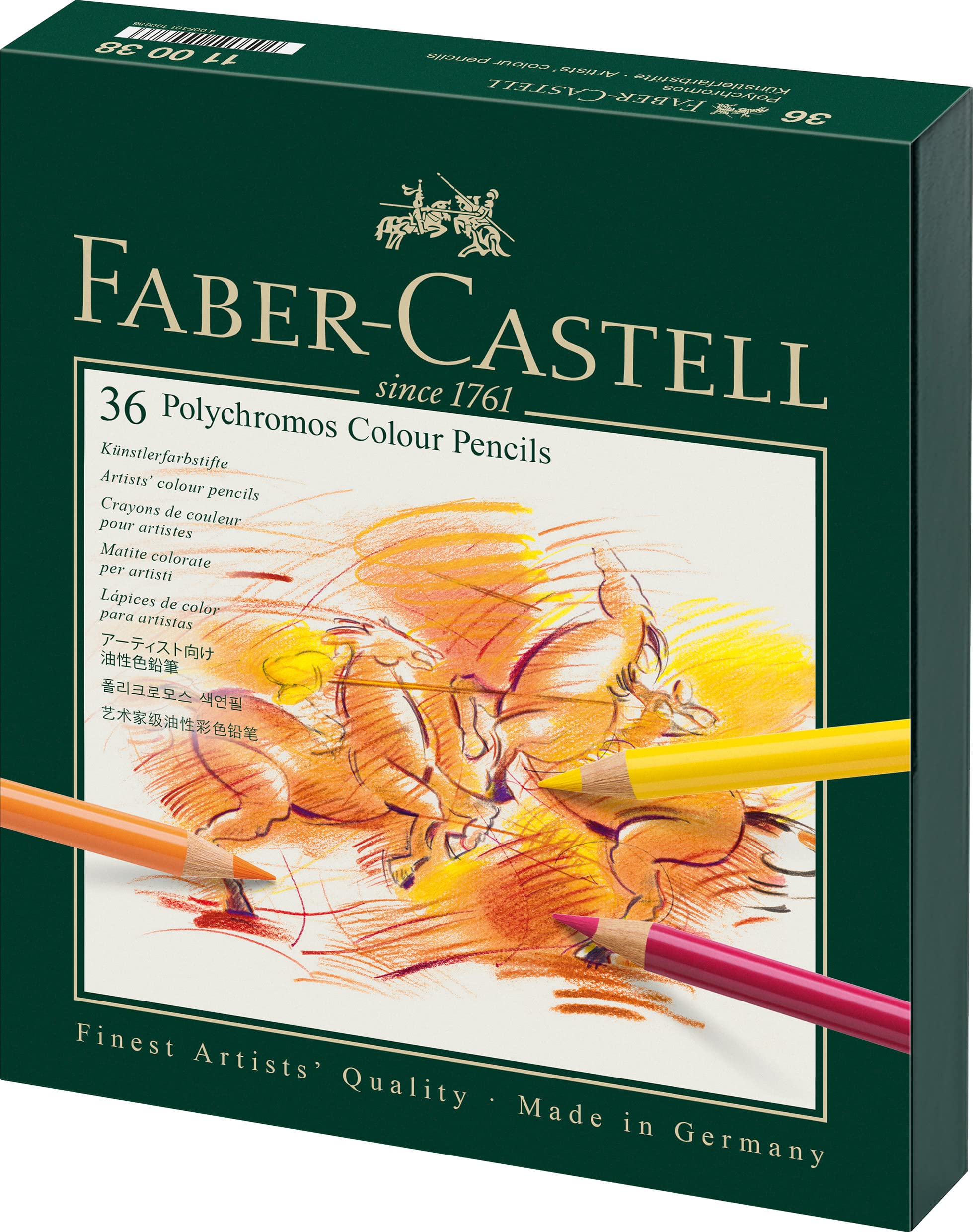 Faber-Castell Polychromos 36 Colored Pencils - Professional Art Set for Drawing & Sketching