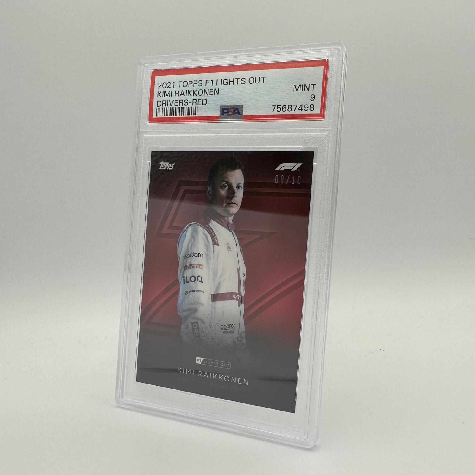 PSA 9 Graded 2008 Kimi Raikkonen Red Parallel Racing Card - Perfect for F1 Collectors and Motorsport Memorabilia Displays