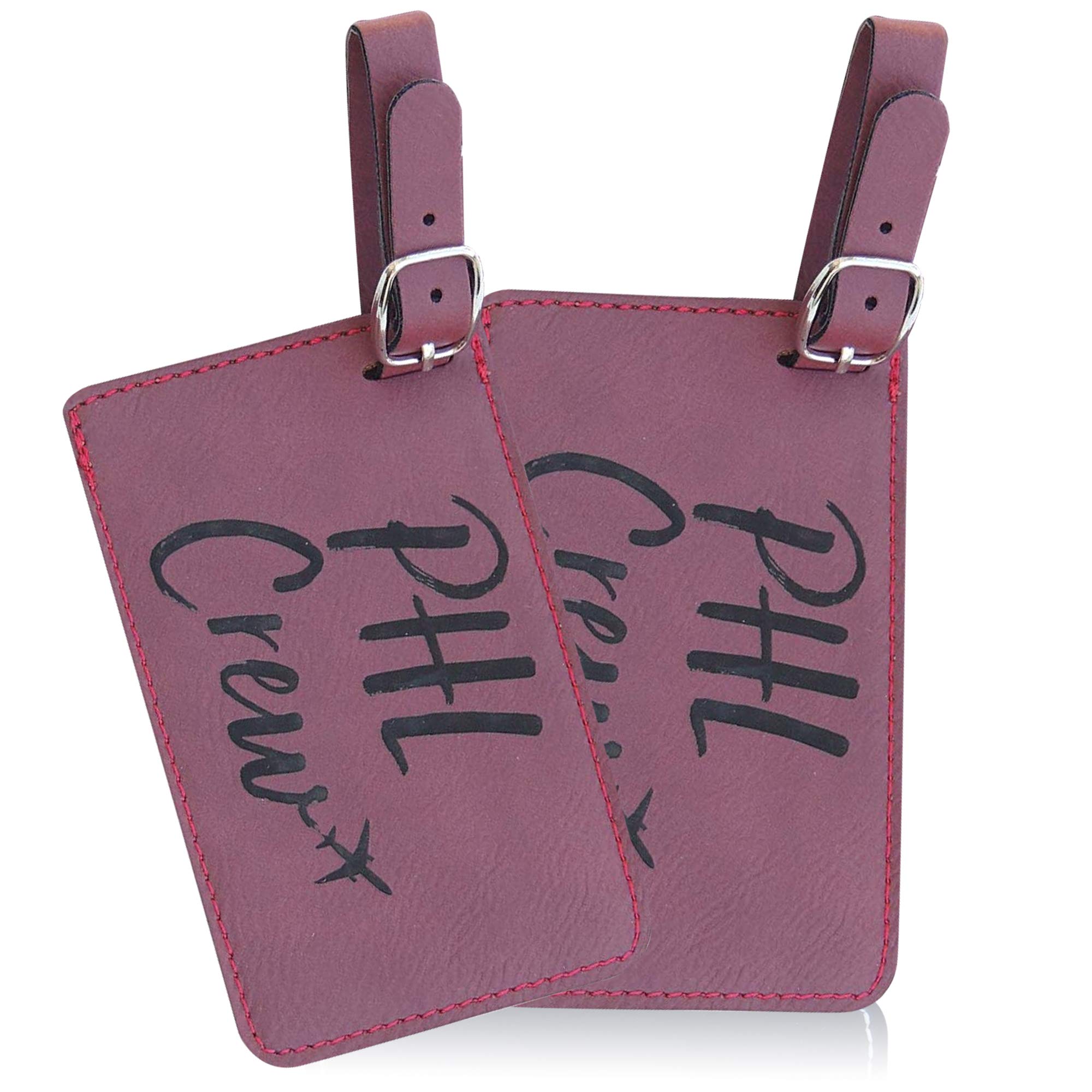 Philadelphia Crew Luggage Tag Set of 2 - American PHL Crew Base Airline Travel Accessories (Pink) - Perfect for Flight Attendants, Pilots & Frequent Flyers
