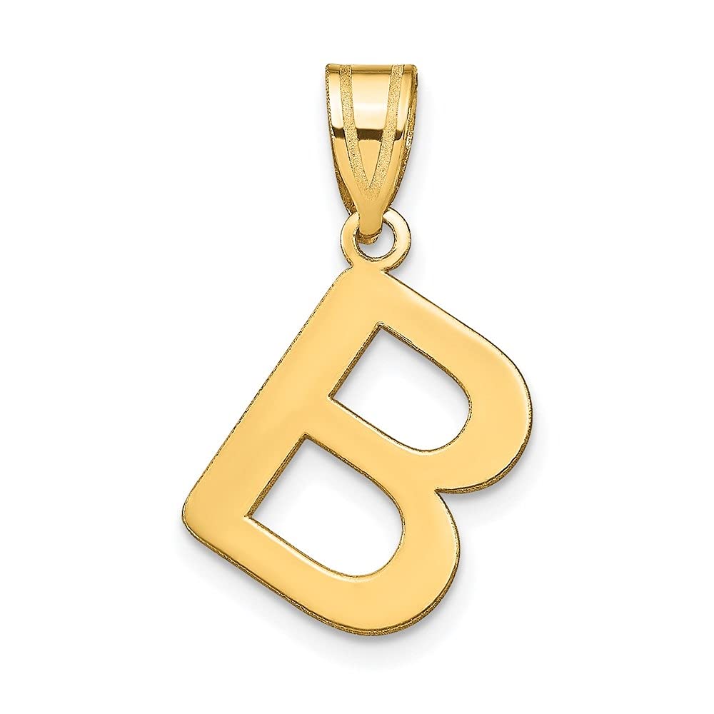 14K Gold Polished Bubble Letter Alphabet Initial Pendant Necklace - Personalized Name Jewelry for Women - Perfect Gift for Birthday, Anniversary & Valentine's Day