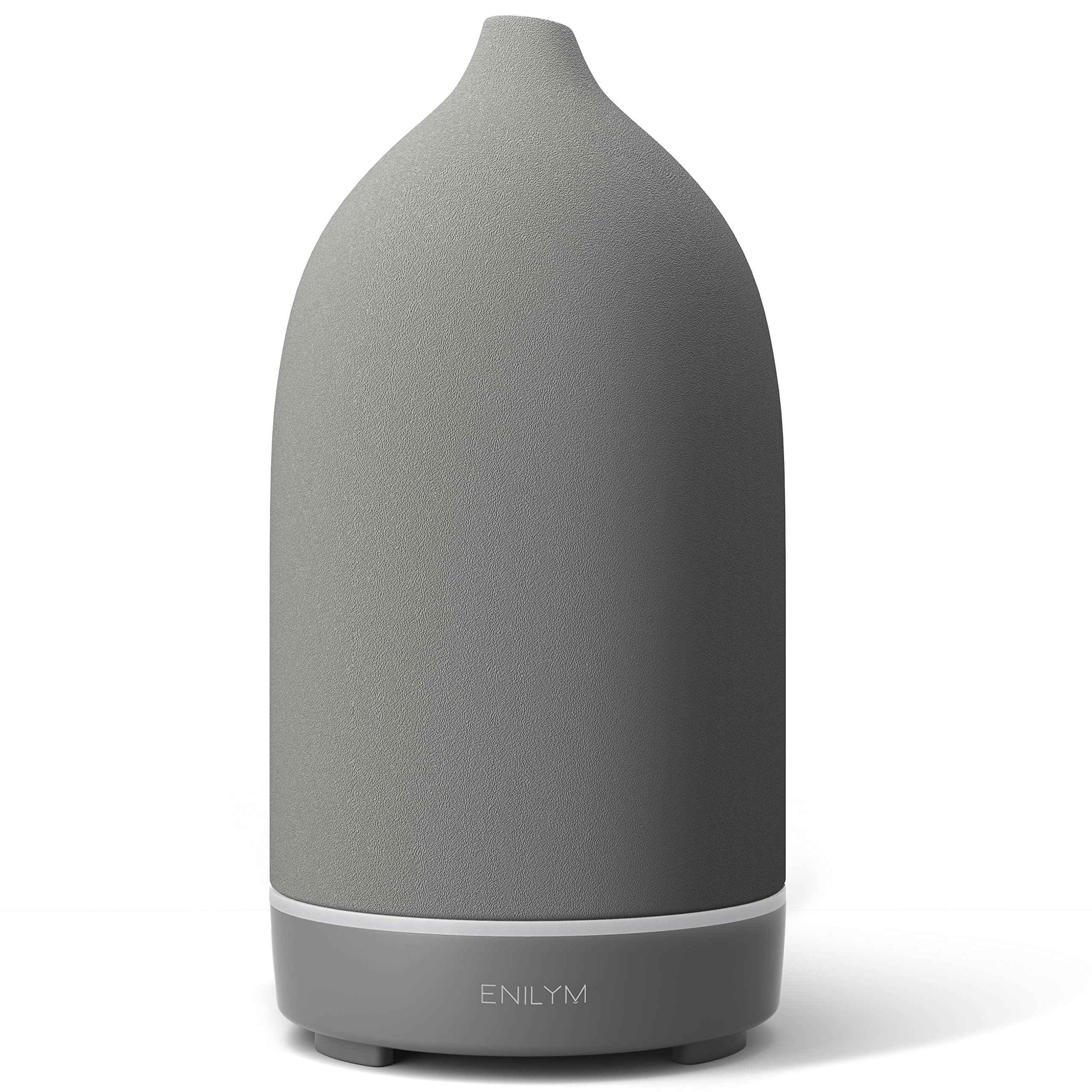 Aromatherapy Essential Oil Diffuser with 9 Color Changing LED Mood Lights & 4 Timer Settings - Ultrasonic Cool Mist Humidifier for Home, Office, Yoga, Spa (Grey)