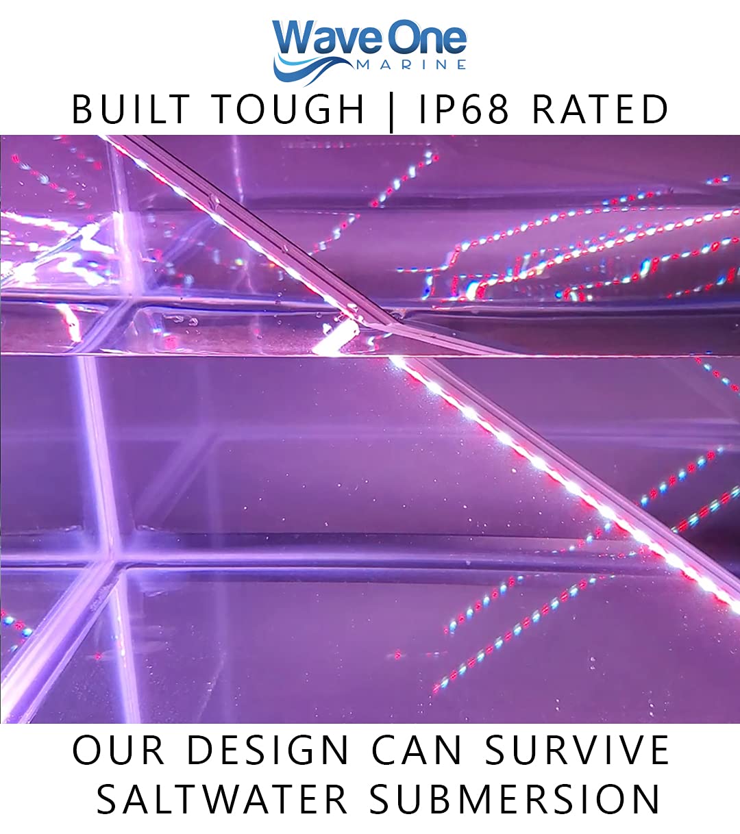 Dual Color T-Top LED Light with Switch - Waterproof Marine Boat Courtesy Cockpit Helm Light - Stainless Steel Hardware - IP68 Rated (15.5