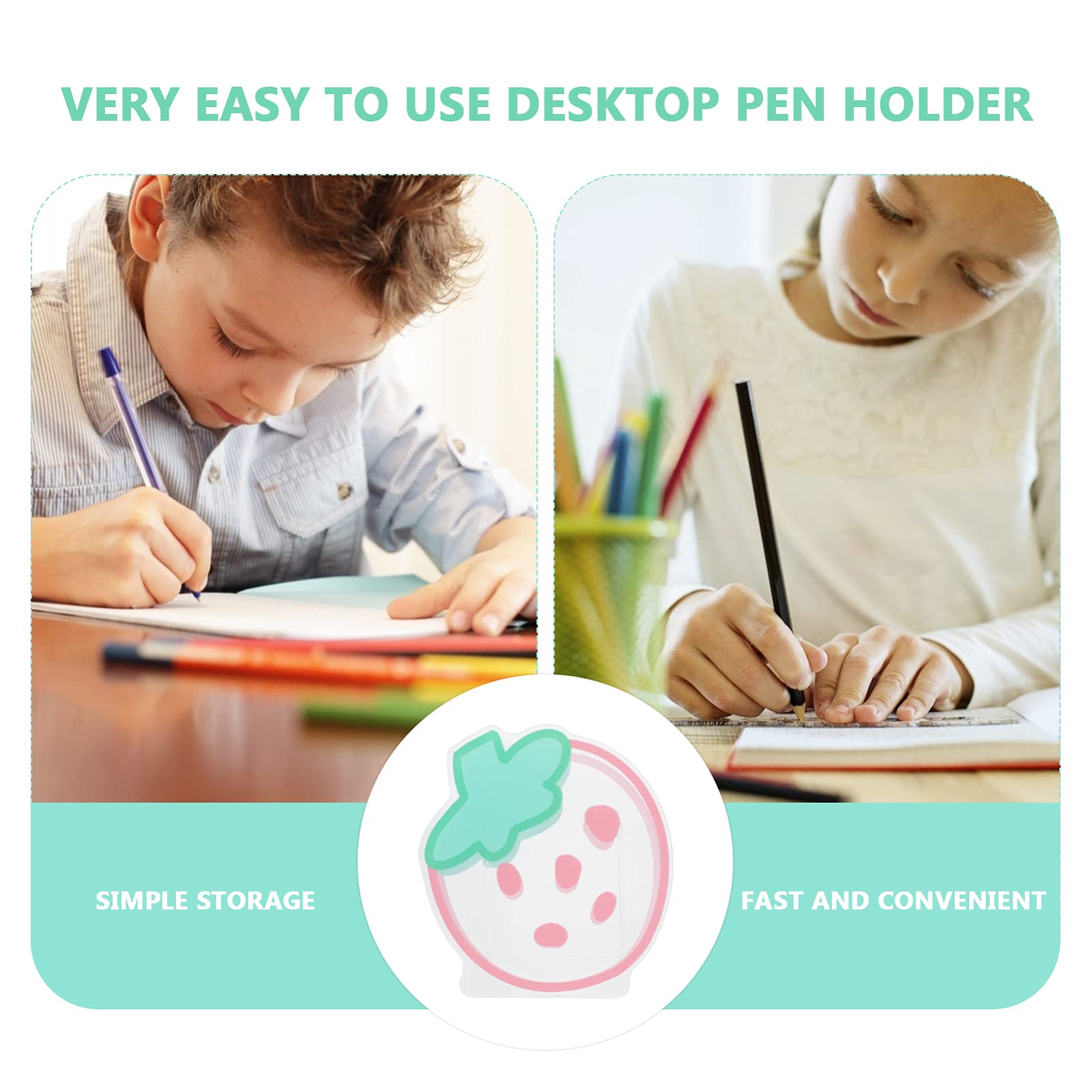 Beaupretty Acrylic Makeup Brush Holder - Cartoon Desk Organizer for Cosmetics & Stationery - Perfect for Office & Vanity