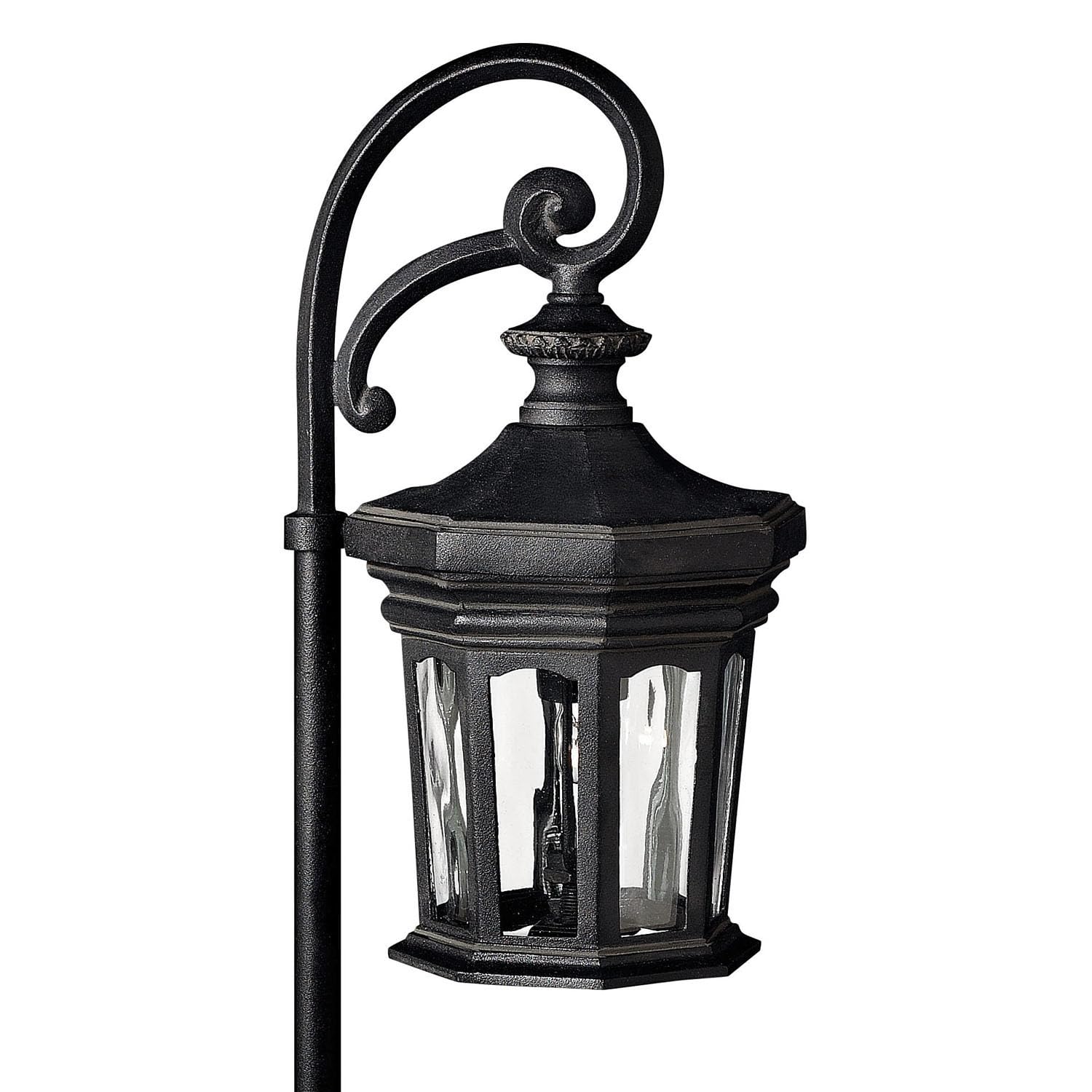 Hinkley Raley LED Landscape Path Light - Aluminum Low Voltage Outdoor Lighting with Clear Water Glass Shade in Museum Black Finish for Garden, Walkway, and Driveway Illumination