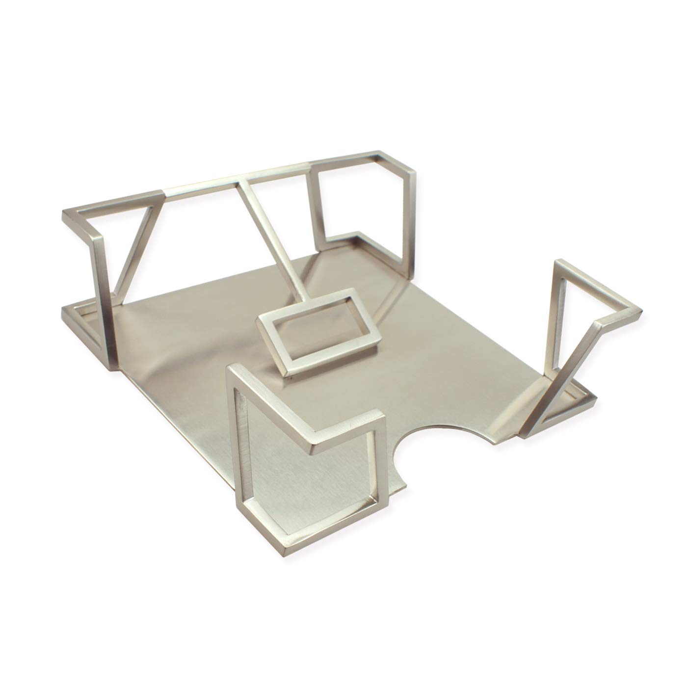 Stainless Steel Modern Art Napkin Holder - St216 Satin Finish for Dinner, Luncheon & Paper Napkins | Perfect for Christmas, Thanksgiving & Holiday Gifting | Elegant Table Organizer for Home & Restaurant Use