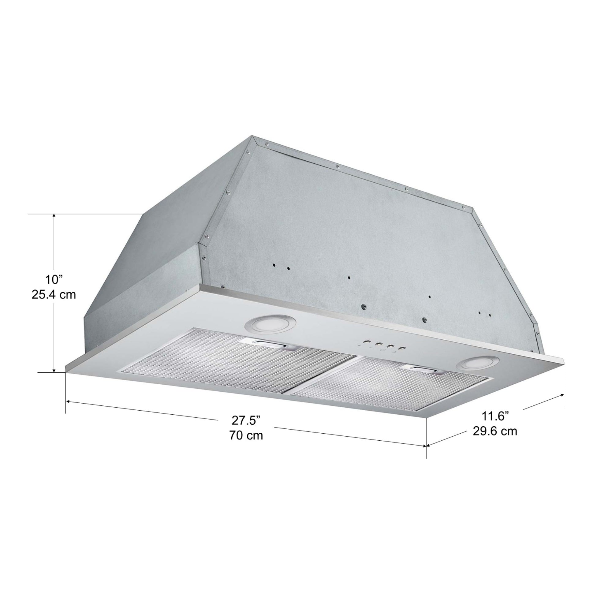 28 in. Inserta Elite 630 CFM Ducted Insert Range Hood - Powerful Stainless Steel Kitchen Vent Hood for Gas Stoves, Perfect for Modern Home Cooking & Smoke Removal