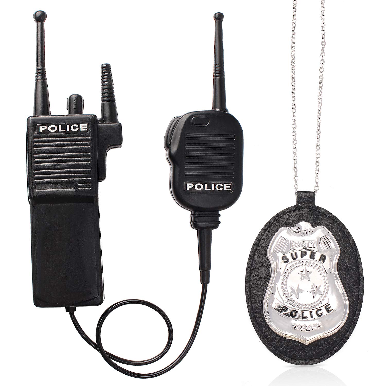 Beelittle Police Costume Set for Kids - Hat, Handcuffs, Walkie Talkie, Badge & Sunglasses - Perfect for Halloween, Role Play & Dress Up Parties
