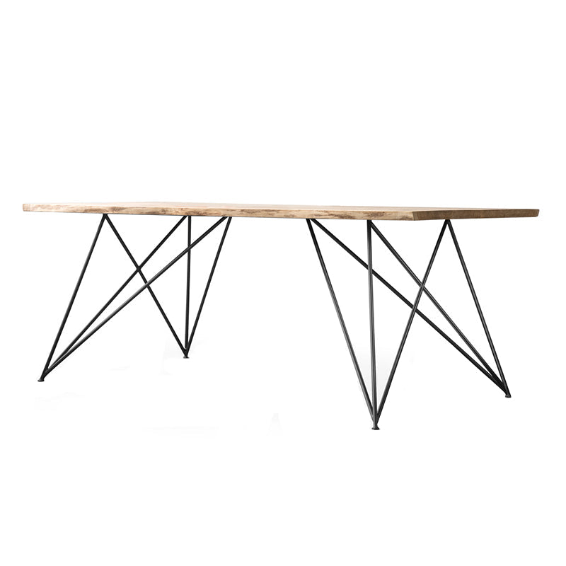 Modern Minimalist Solid Wood Dining Table - Jesse Rustic Wood Conference Table for Home Office & Meeting Room