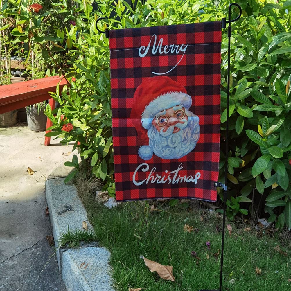 Premium Metal Garden Flag Stand with Tiger Clip & Spring Stoppers - Weatherproof Powder Coated Pole Holder for Christmas & Seasonal Decor (Patio, Yard, Porch Decoration)
