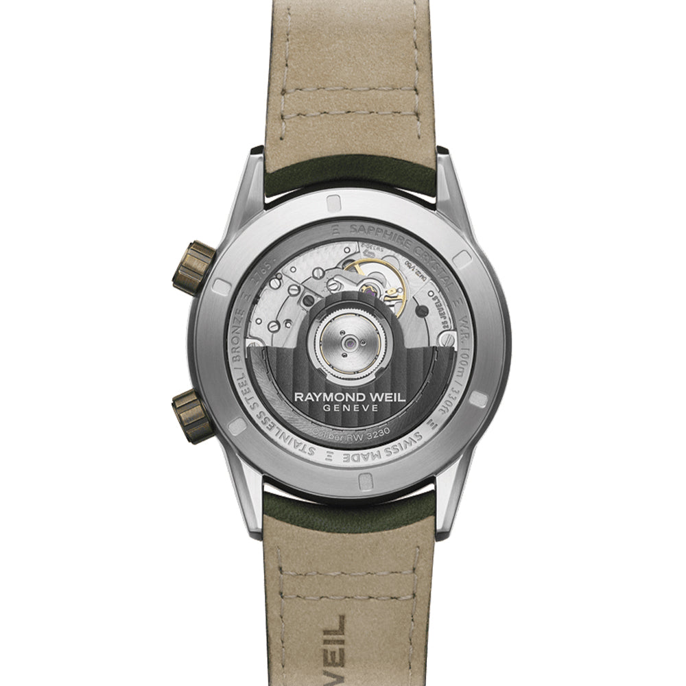 Freelancer GMT Worldtimer Watch 40.5mm Green Dial Leather Strap - Perfect for Business Travel & International Timekeeping