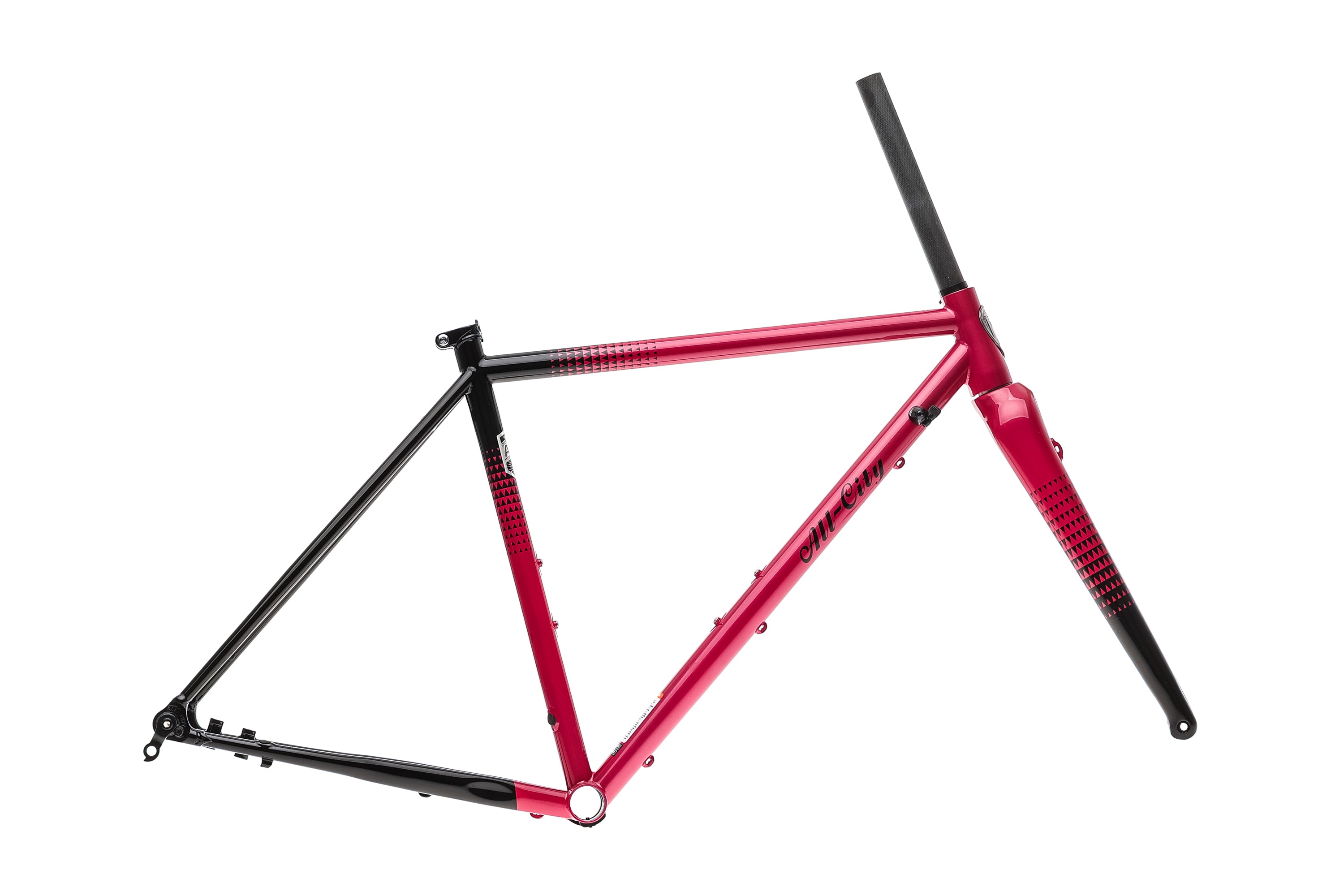 All City Zig Zag 700c Steel Frameset - Sour Cherry Seltzer Color, 46cm Road Bike Frame | Perfect for Urban Commuting & Gravel Riding