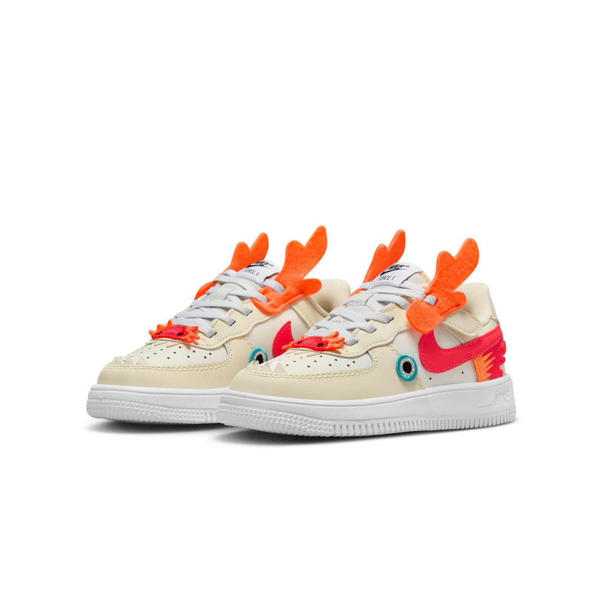 Nike Kids Force 1 Low LV8 EasyOn 'Year of the Dragon' Sneakers - Lightweight Basketball Shoes for Boys & Girls with Easy On/Off Design - Perfect for School, Playground & Dragon Year Celebrations