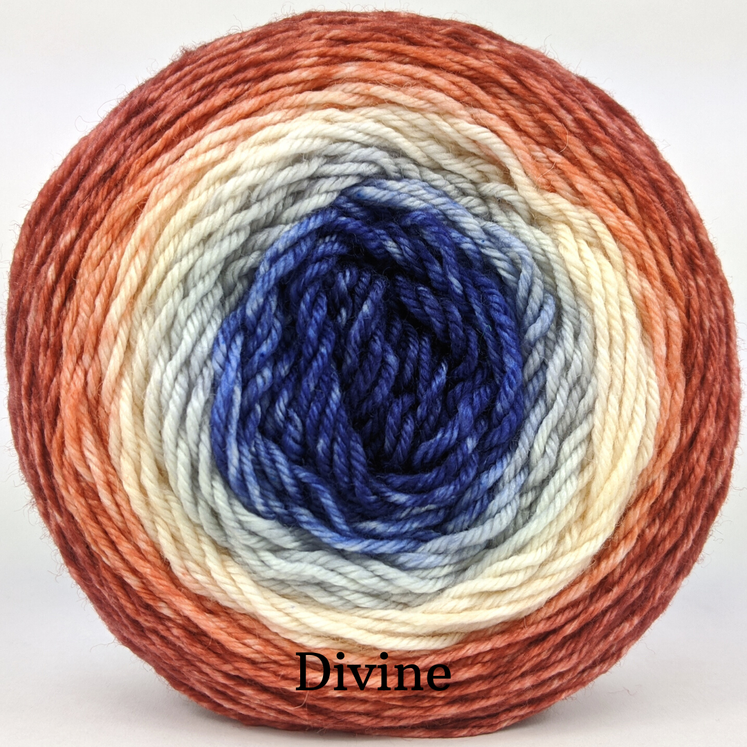 Knitcircus Yarns Bad Moon on the Rise Panoramic Gradient Yarn - Hand Dyed Ready to Ship for Knitting & Crocheting Projects - Perfect for Scarves, Shawls and Sweaters