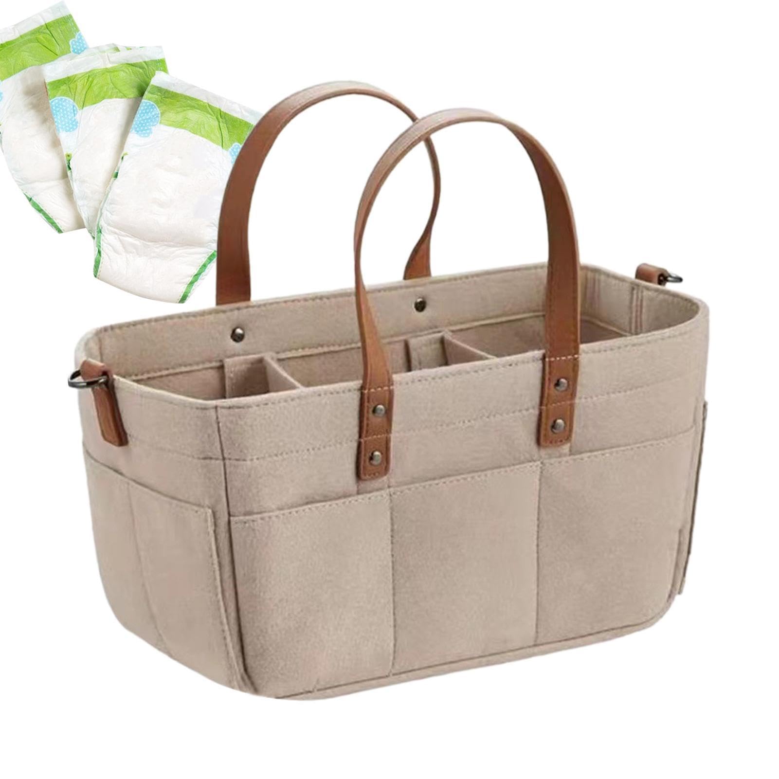 Baby Diaper Caddy Organizer - Multifunctional Rope Diaper Bag for Storage of Wipes, Toys, Diapers & Bottles - Portable Nursery Essentials Holder for Home, Travel & On-the-Go Parenting