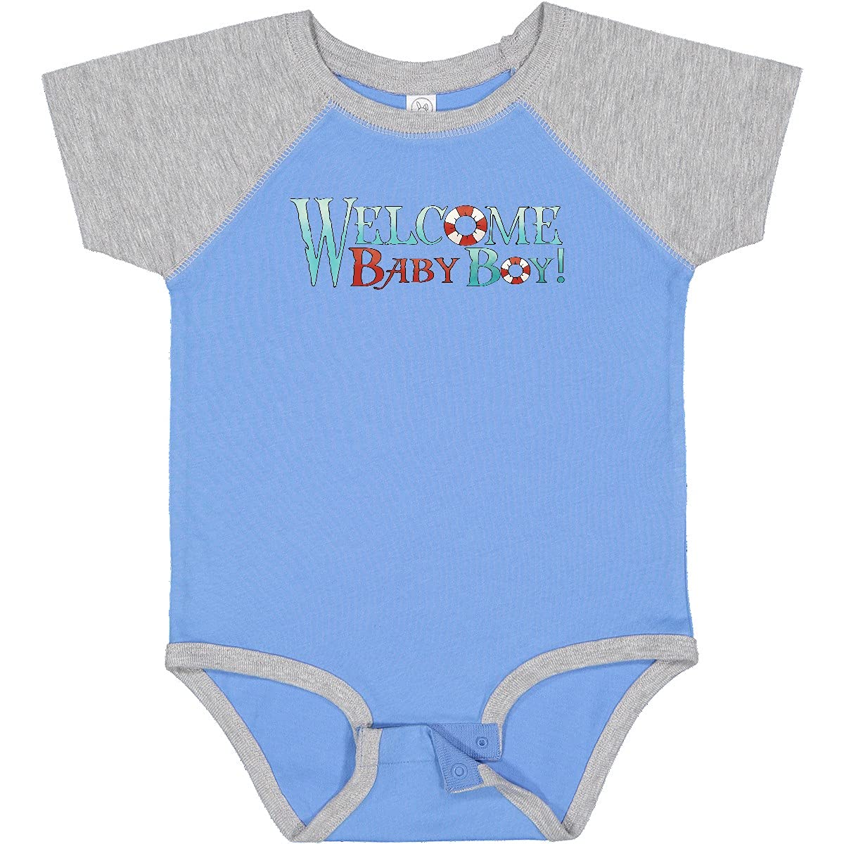 Inktastic Nautical Welcome Baby Boy Bodysuit - Cute Newborn Outfit for Baby Showers, First Photos & Special Occasions