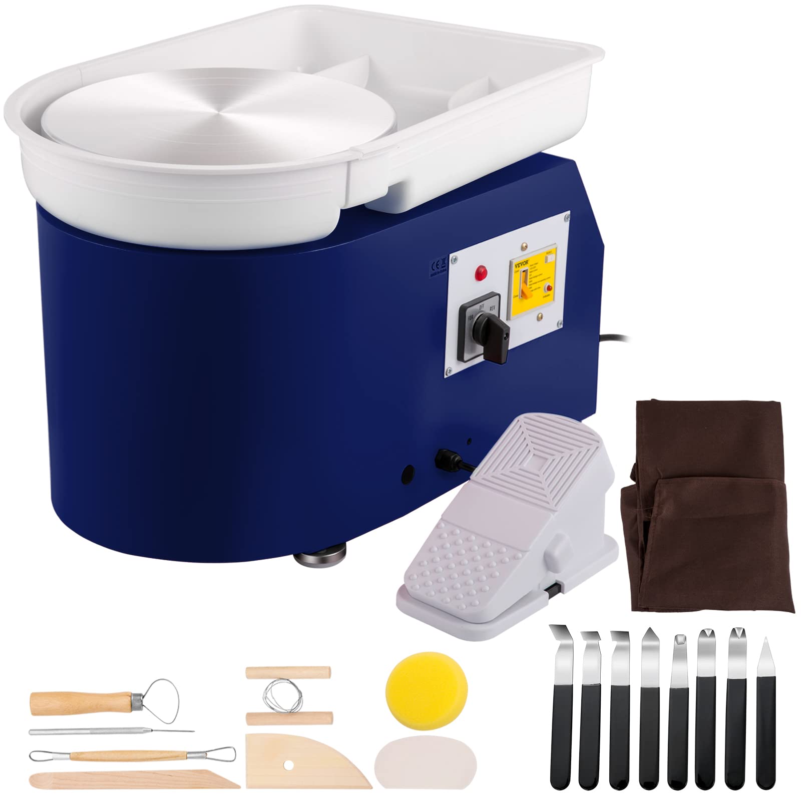 VEVOR 11 Inch Electric Pottery Wheel for Adults & Beginners - 350W Ceramic Forming Machine with Detachable Basin & Foot Pedal, 0-300 RPM Adjustable Speed - Perfect for DIY Clay Crafts, Pottery Making, Art Classes & Creative Gifts for Kids, Teens & Adults