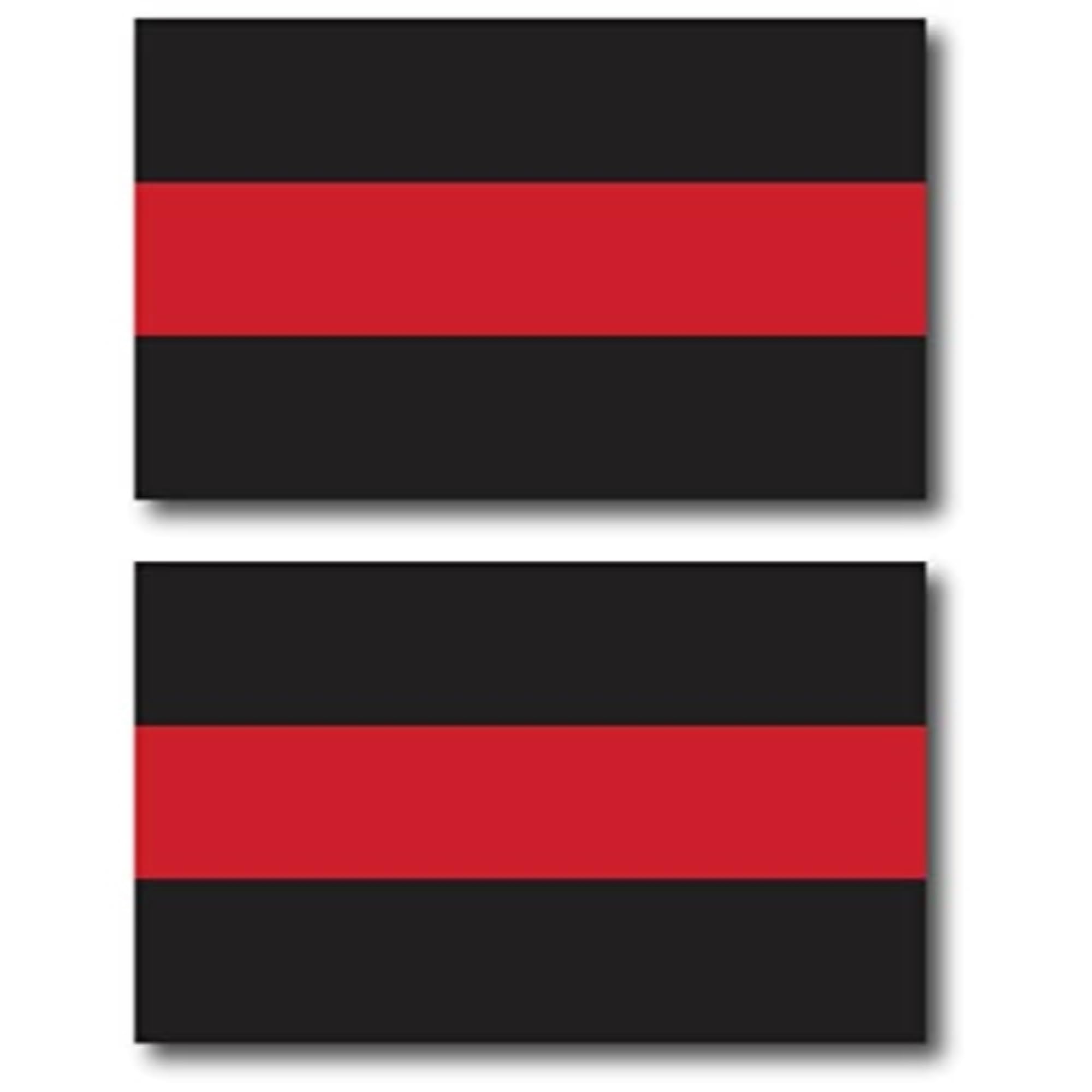 Thin Red Line Magnet Decal 3x5 Inches - 2 Pack Heavy Duty Automotive Magnet for Car, Truck & SUV - Red & Black - Support Firefighters - Perfect for First Responder Appreciation & Community Awareness