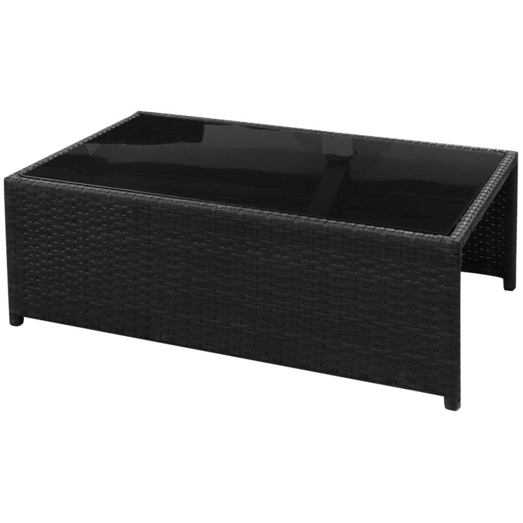 Modern Outdoor Patio Furniture Set - 26-Piece Black Poly Rattan Conversation & Bistro Set for Home, Lawn, Balcony & Garden | Durable Weather-Resistant Sofa Set for Backyard, Poolside & Outdoor Entertaining