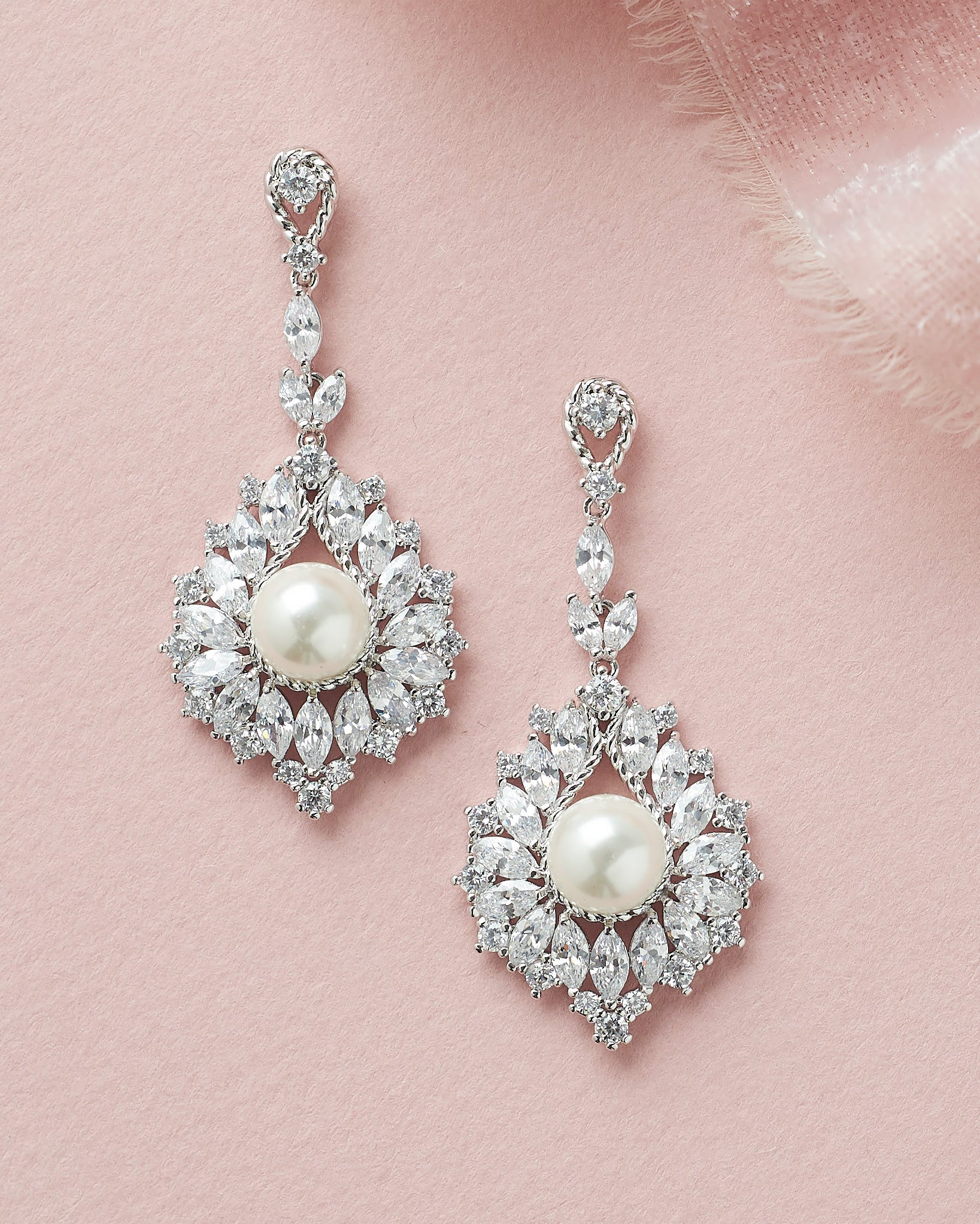 Avery Pearl Statement Earrings for Women - Elegant Dangle Earrings with Shiny Pearls, Perfect for Weddings, Parties & Special Occasions