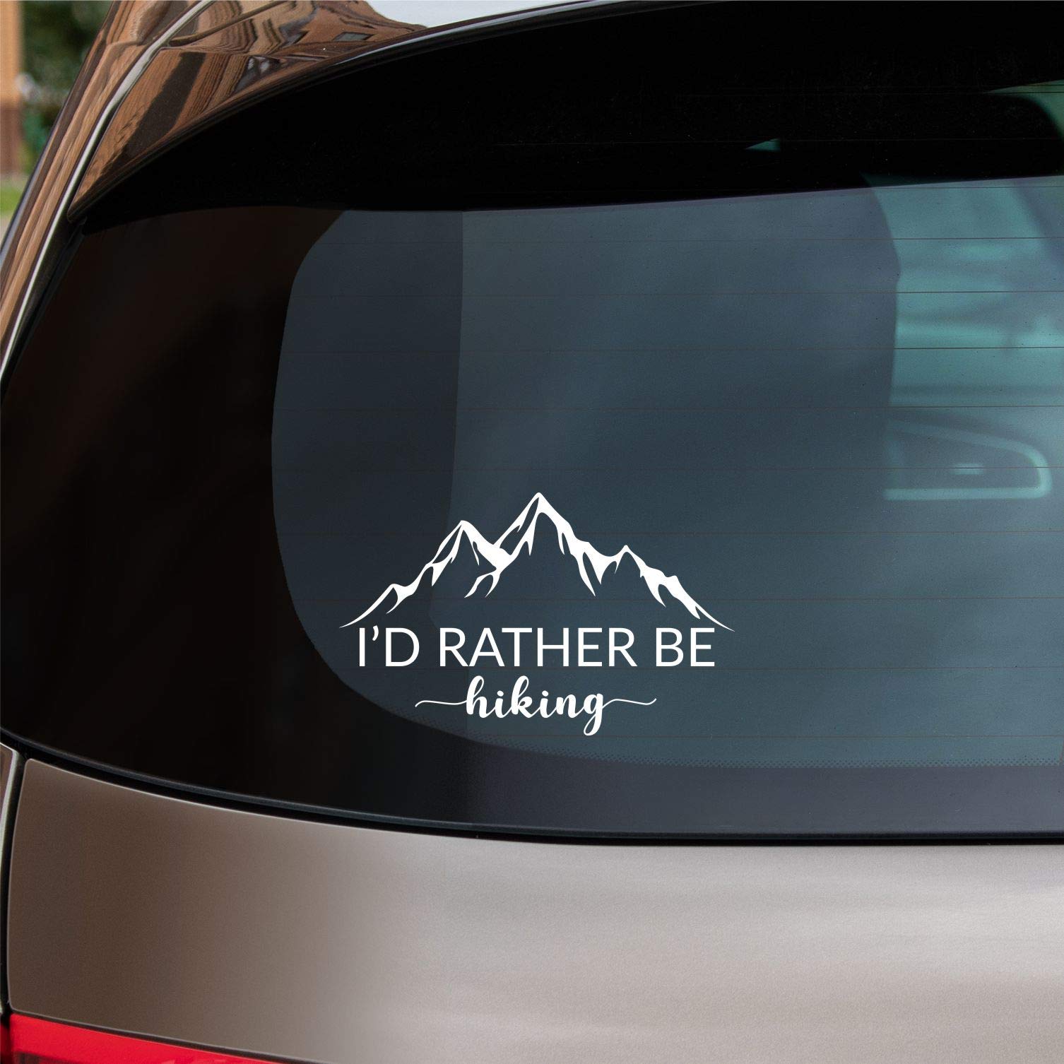 Premium Vinyl Car Sticker - 'I'd Rather Be Hiking' Decal for Cars, Trucks, Vans, Walls & Laptops | Weatherproof Outdoor Adventure Sticker | White 6 x 3.75 Inch | Perfect for Hiking Enthusiasts & Nature Lovers