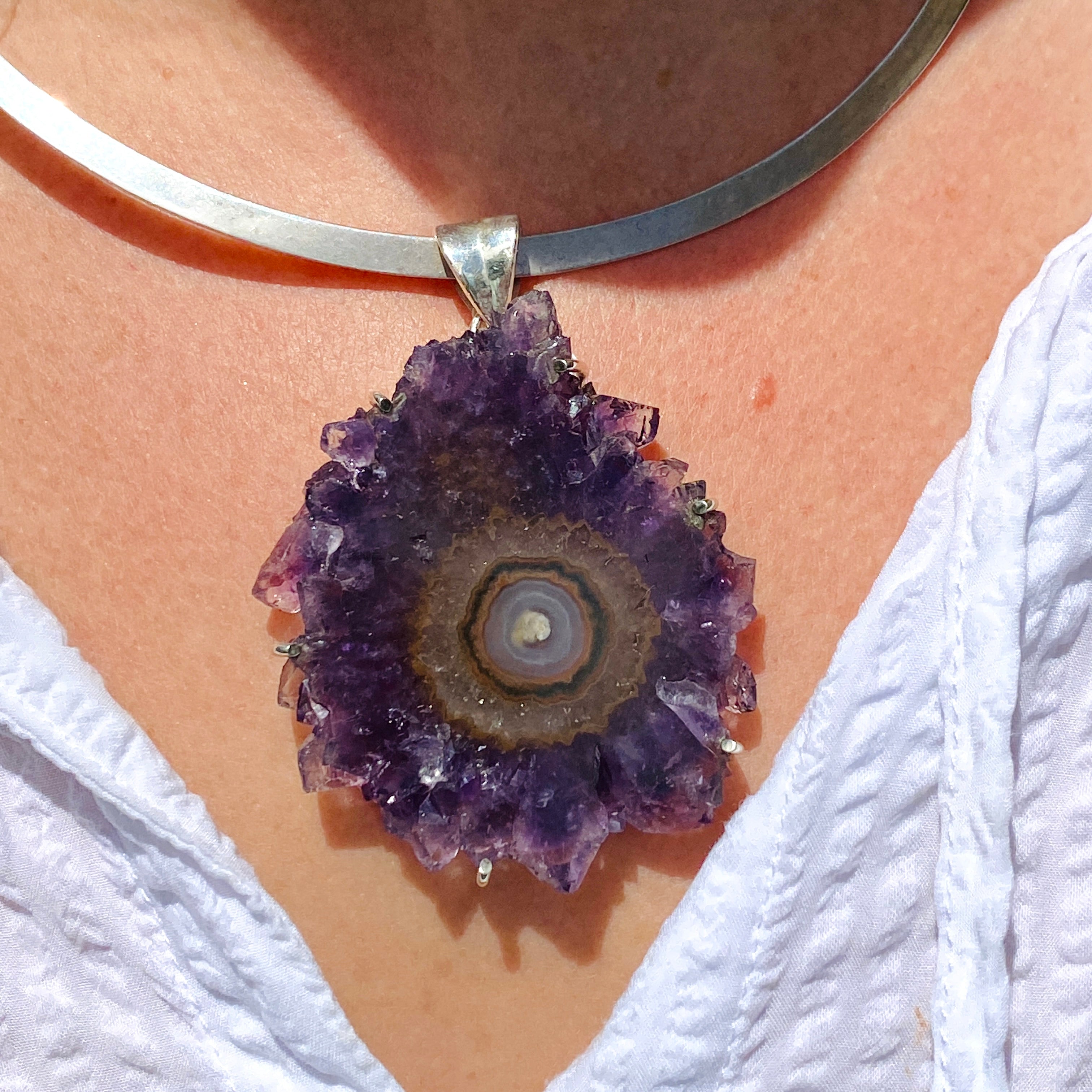 65mm Natural Amethyst Stalactite Pendant Necklace - Healing Crystal Jewelry for Meditation, Chakra Balancing & Spiritual Protection