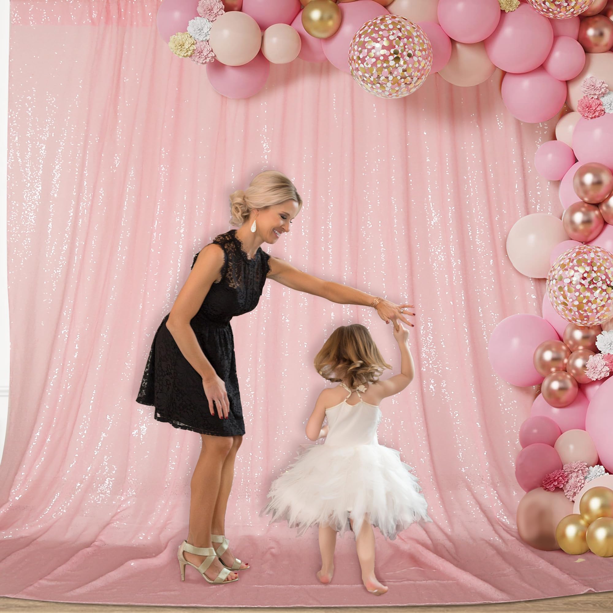 Pink Sequin Backdrop 20FT x 10FT - Sparkly Wedding Party Decor for Events, Birthday, Bridal Shower & Photo Booth Background | Perfect for Indoor/Outdoor Celebrations