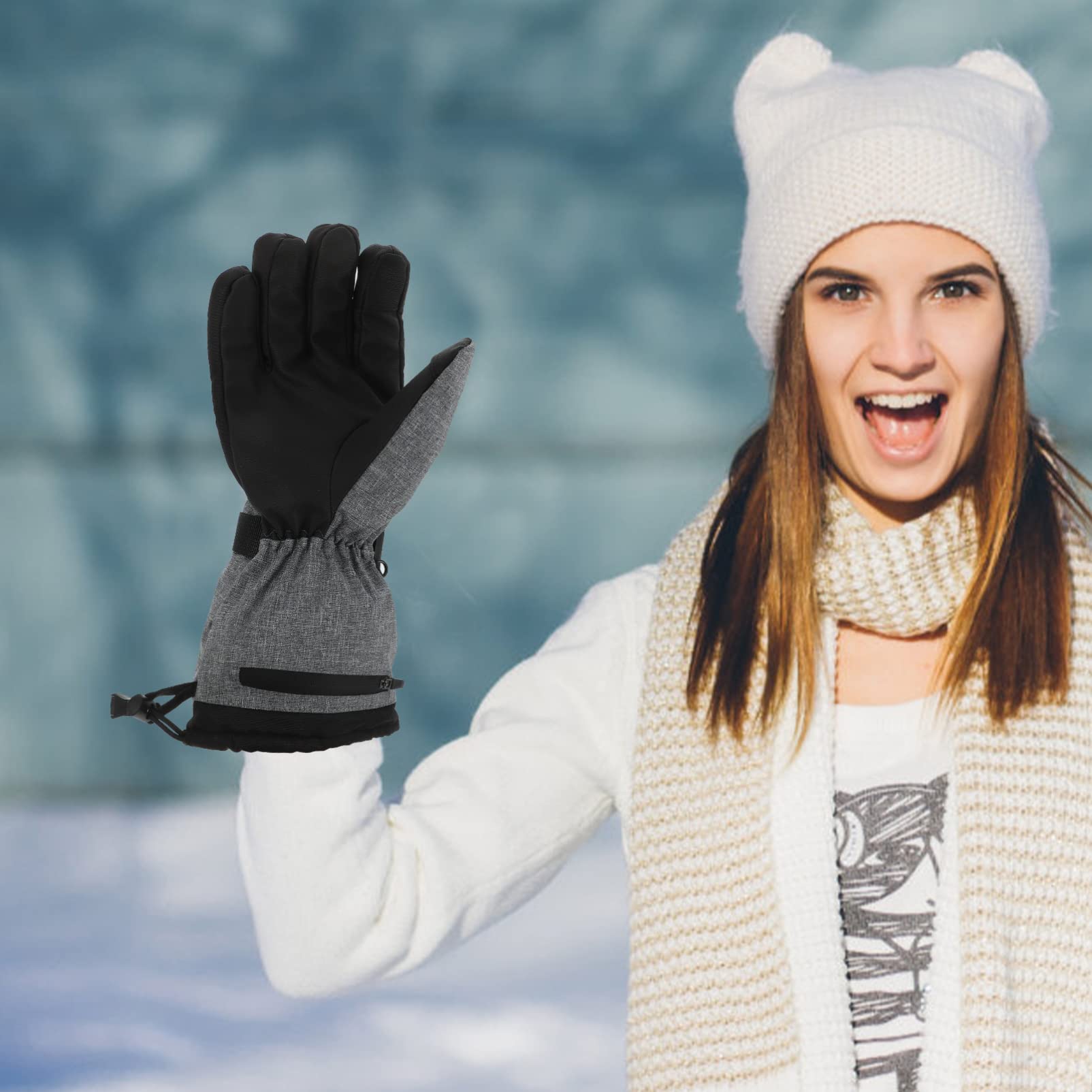 BESPORTBLE Heated Ski Gloves for Women & Men - Winter Thermal Electric Snow Gloves with Battery - Waterproof Windproof Riding Running Gloves for Outdoor Sports & Cold Weather Activities - Perfect for Skiing, Snowboarding, Hiking & Winter Commuting