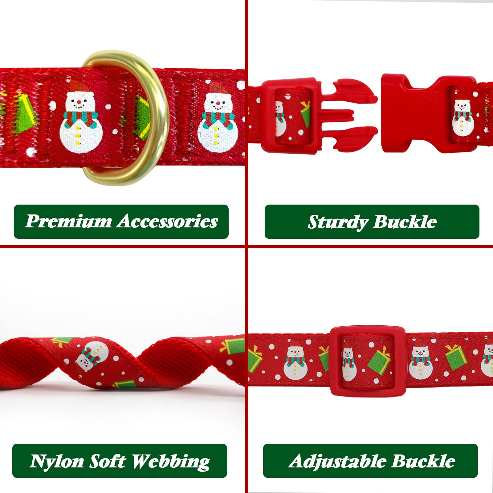 Adjustable Christmas Dog Collar with Antler Bow Tie - Festive Xmas Pet Collar for Small Dogs & Puppies | Perfect for Holiday Photos, Parties & Winter Walks