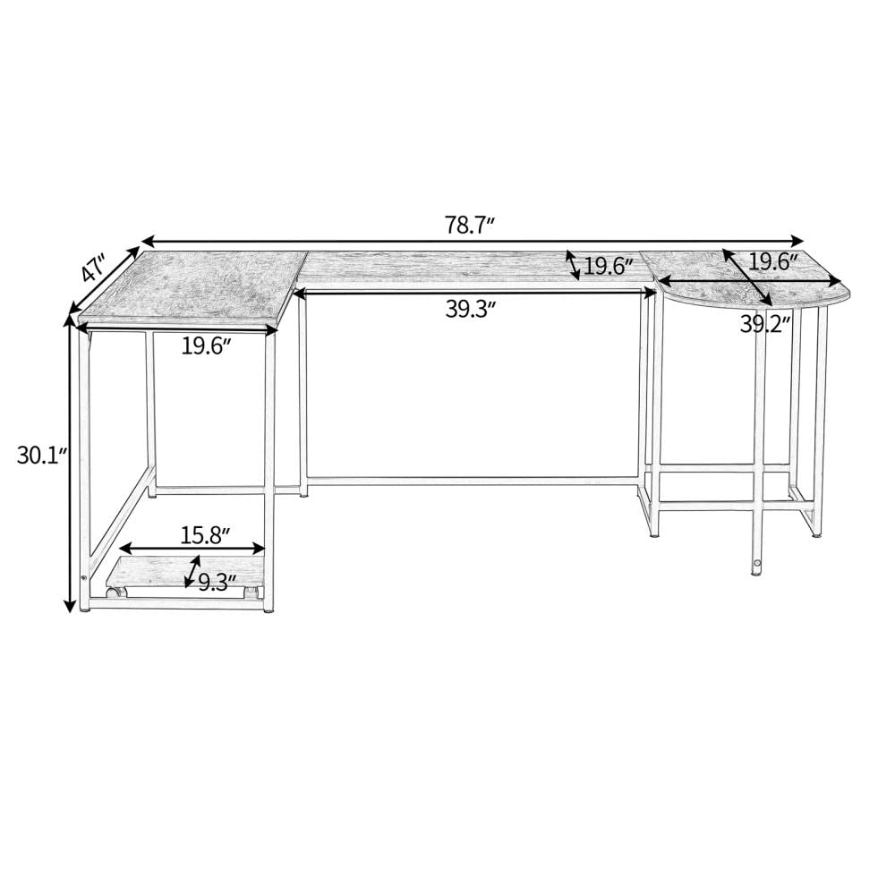 Ergonomic U-Shaped Corner Computer Desk with Monitor Stand - Home Office Gaming Workstation, Space-Saving Design & Easy Assembly - Perfect for Small Spaces, PC Gaming, and Remote Work Setup