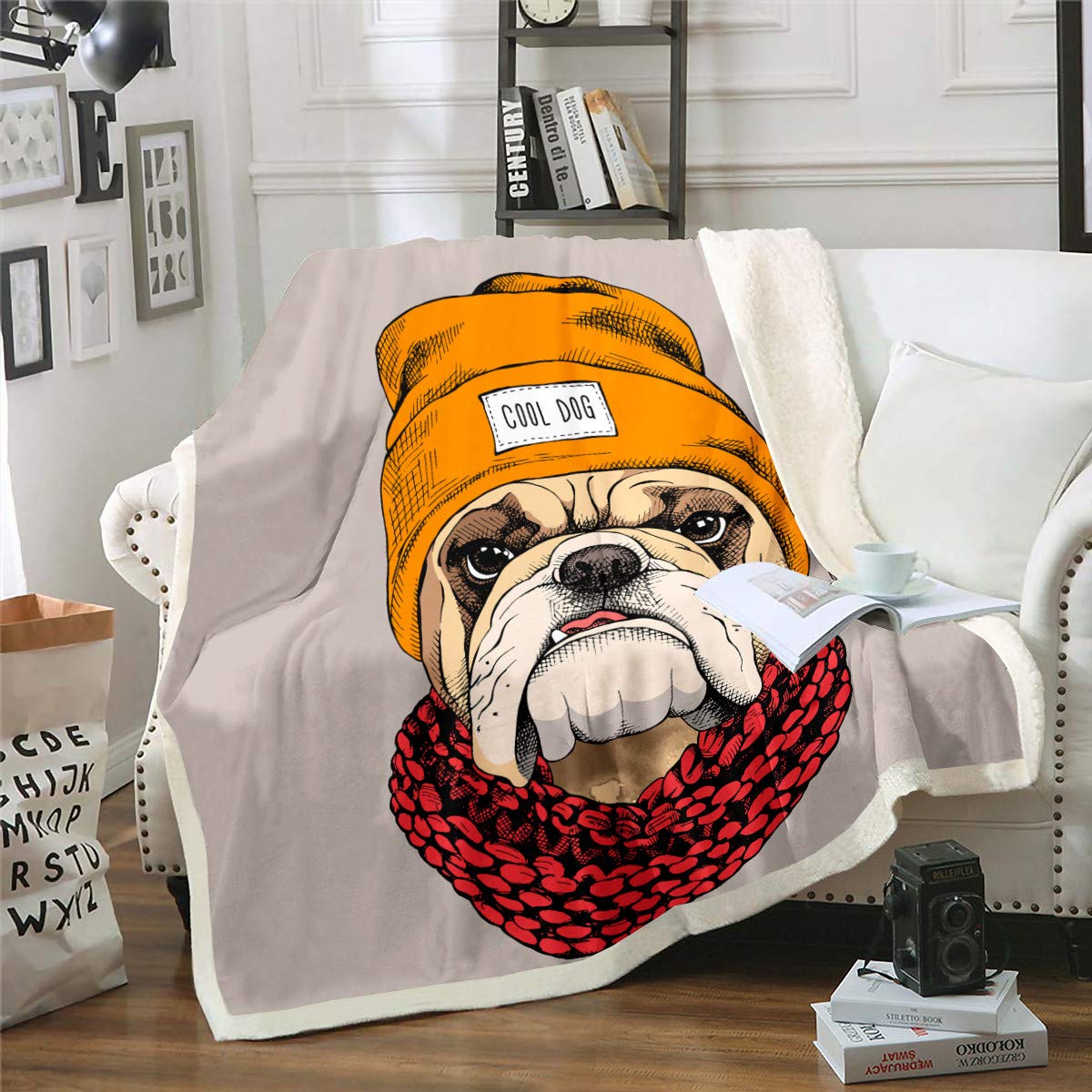 3D Pet Dog Fleece Throw Blanket - Cute Pug Sherpa Blanket for Couch, Bed & Sofa - Dog Lover Christmas Gift - Plush Fuzzy Blanket for Bedroom Decor - Queen Size 90x90 Inches - Perfect for Winter Snuggling & Home Decor